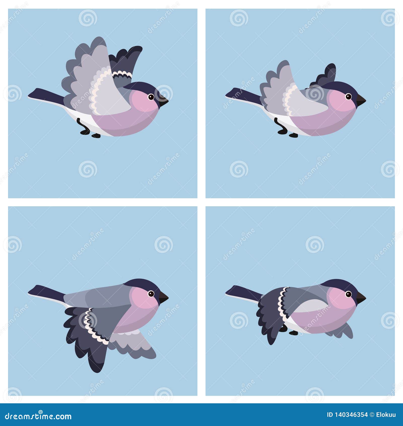 Download Flying Bullfinch Female Animation Sprite Sheet Stock ...