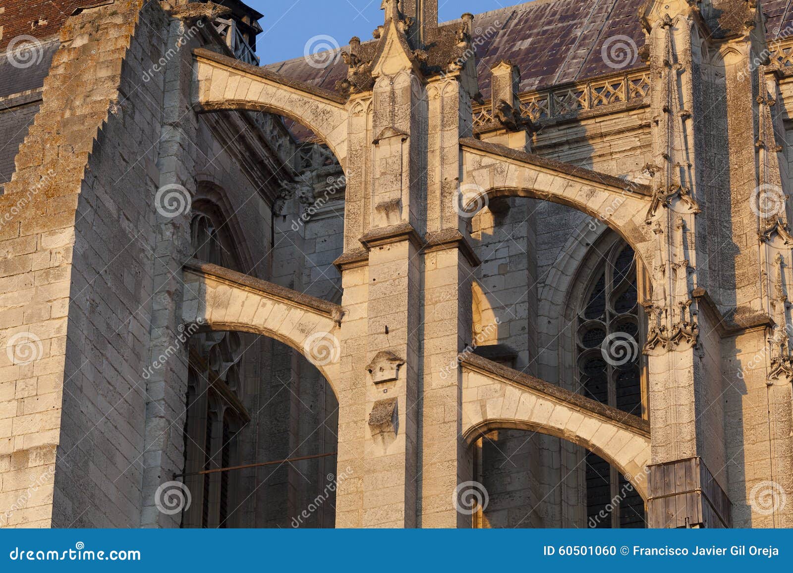 flying buttress in the cathedral of beaubais