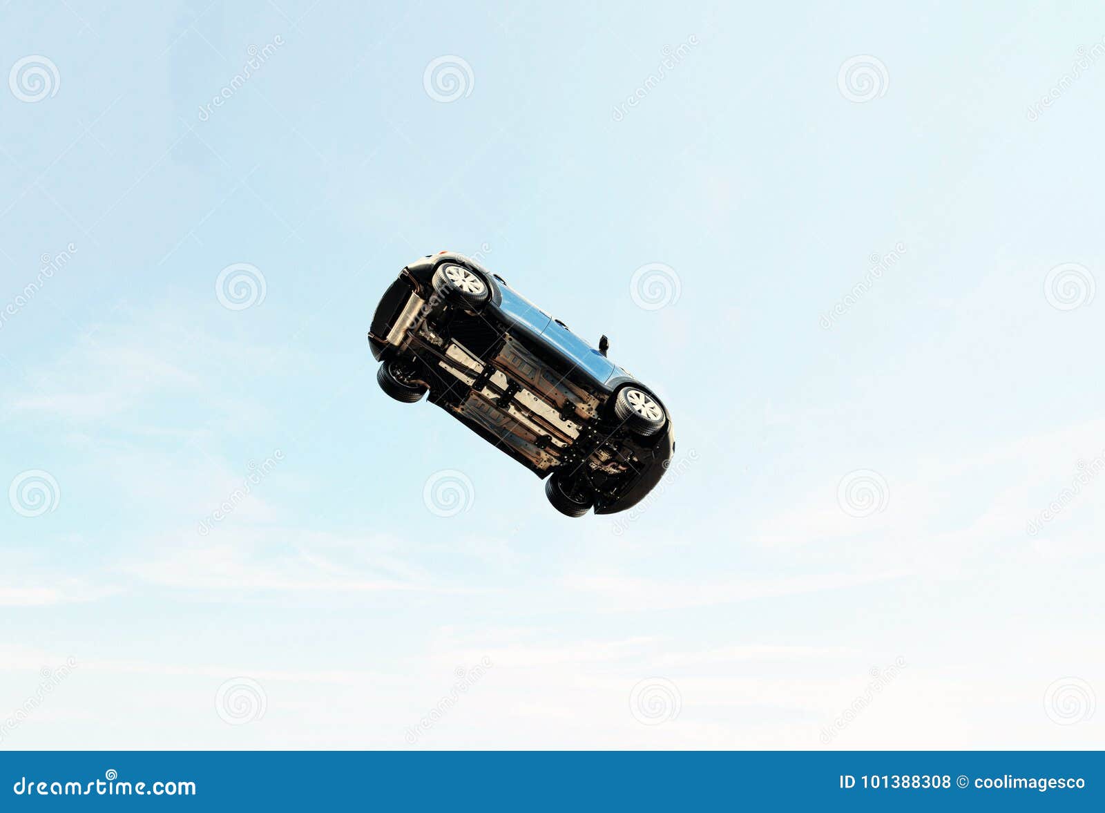 Flying Car On Its Side In Midair Stock Photo Image Of Auto Drink 101388308