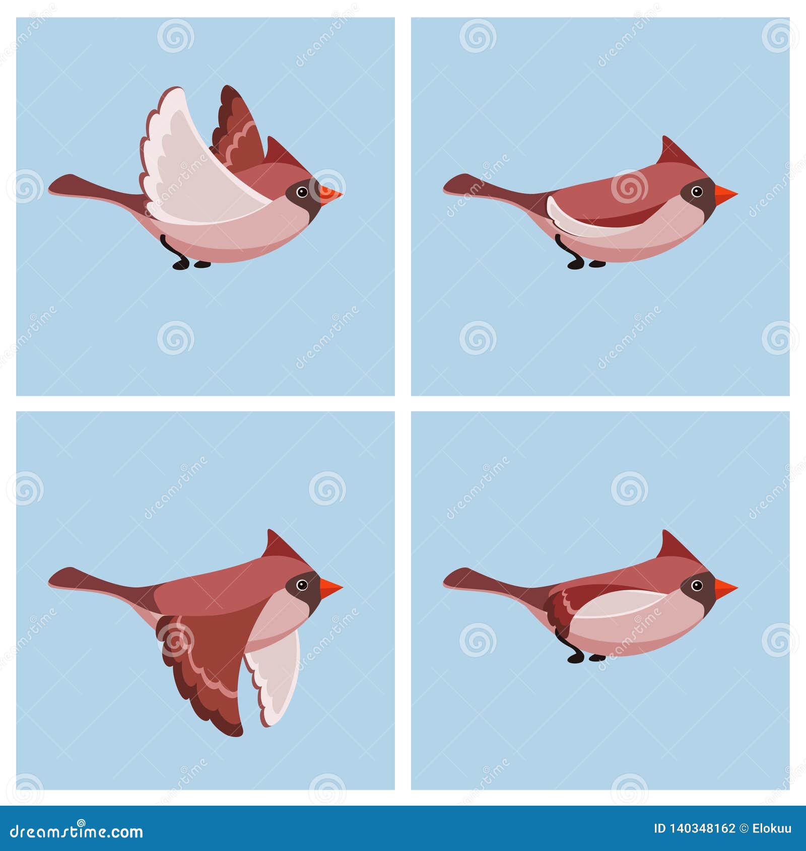 Download Flying Cardinal Bird Female Animation Sprite Sheet Stock ...