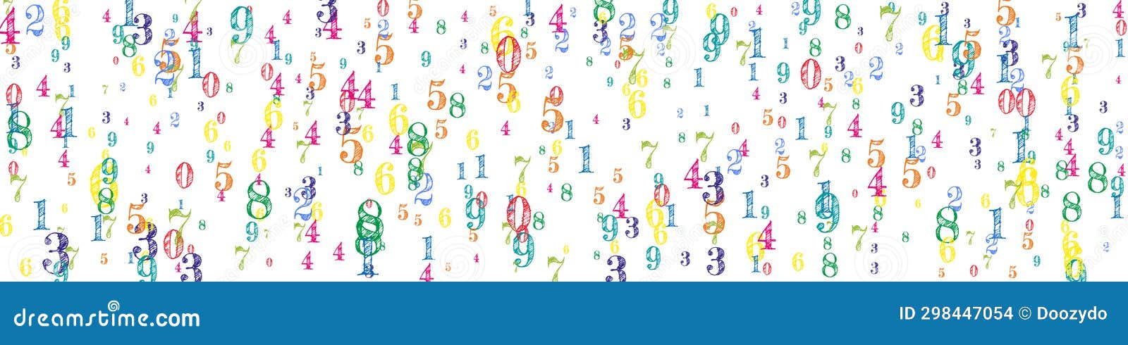 flying colorful digits and numbers