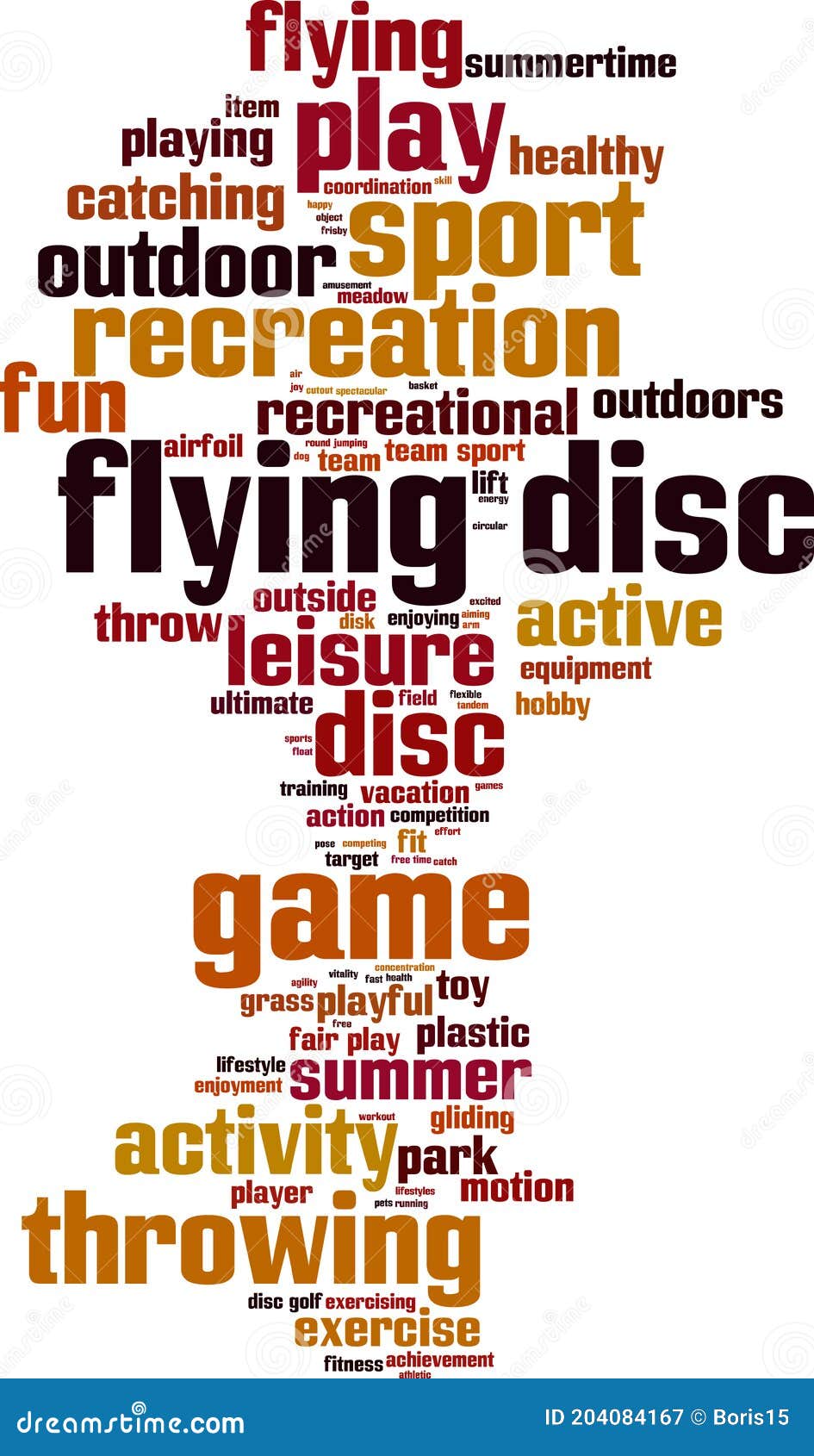 Flying disc word cloud stock vector. Illustration of lift 204084167