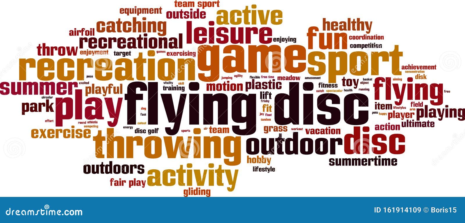 Flying disc word cloud stock vector. Illustration of summer 161914109