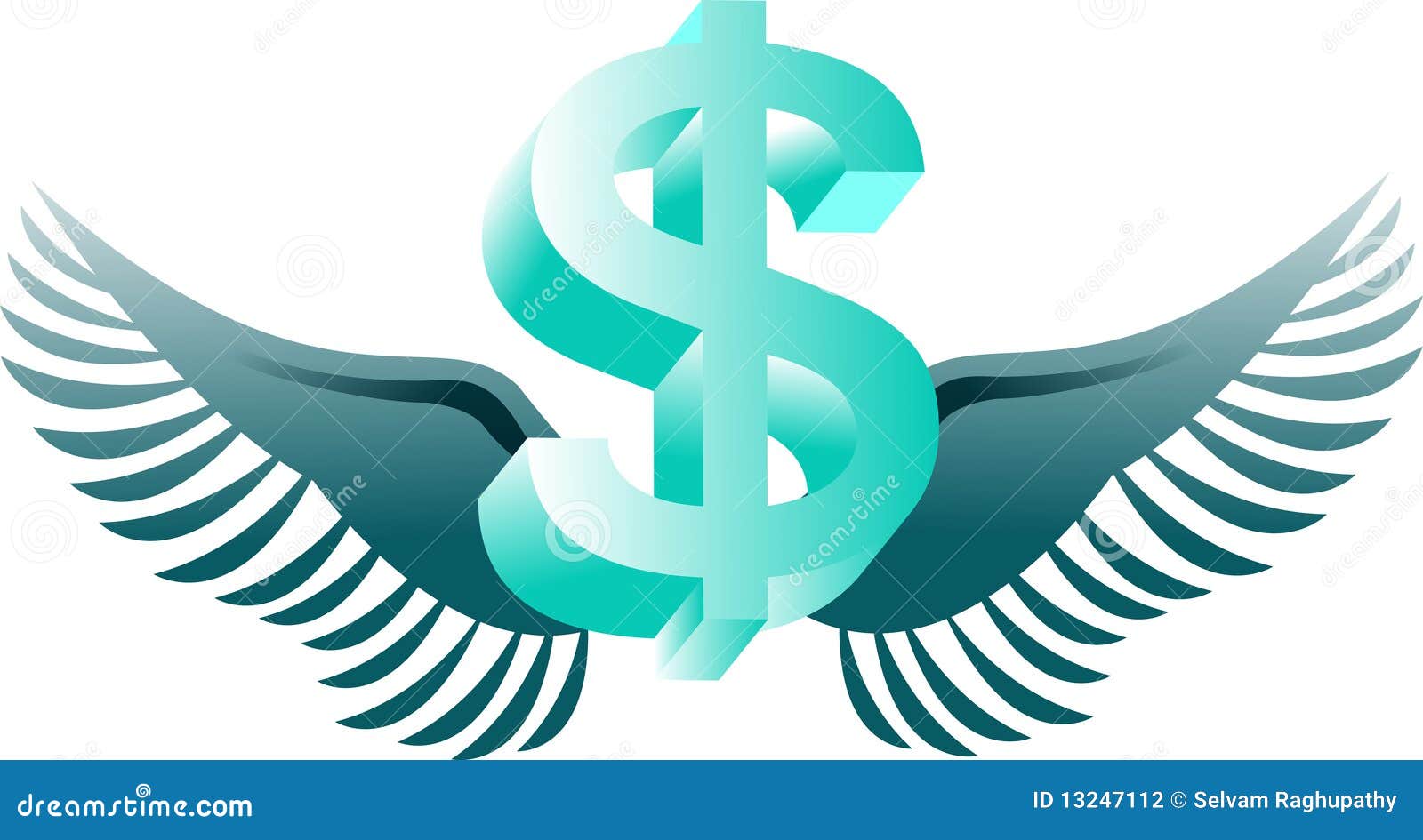 Money Wings Flying Clip Art Stock Photo 2807082