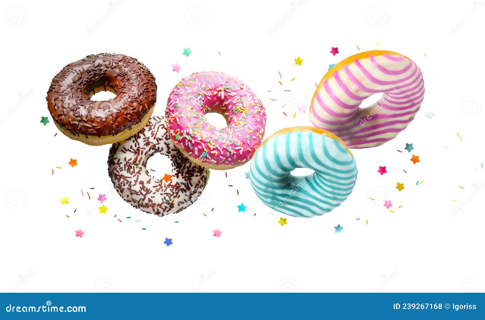 Donut With Sprinkles Isolated Stock Photo - Download Image Now