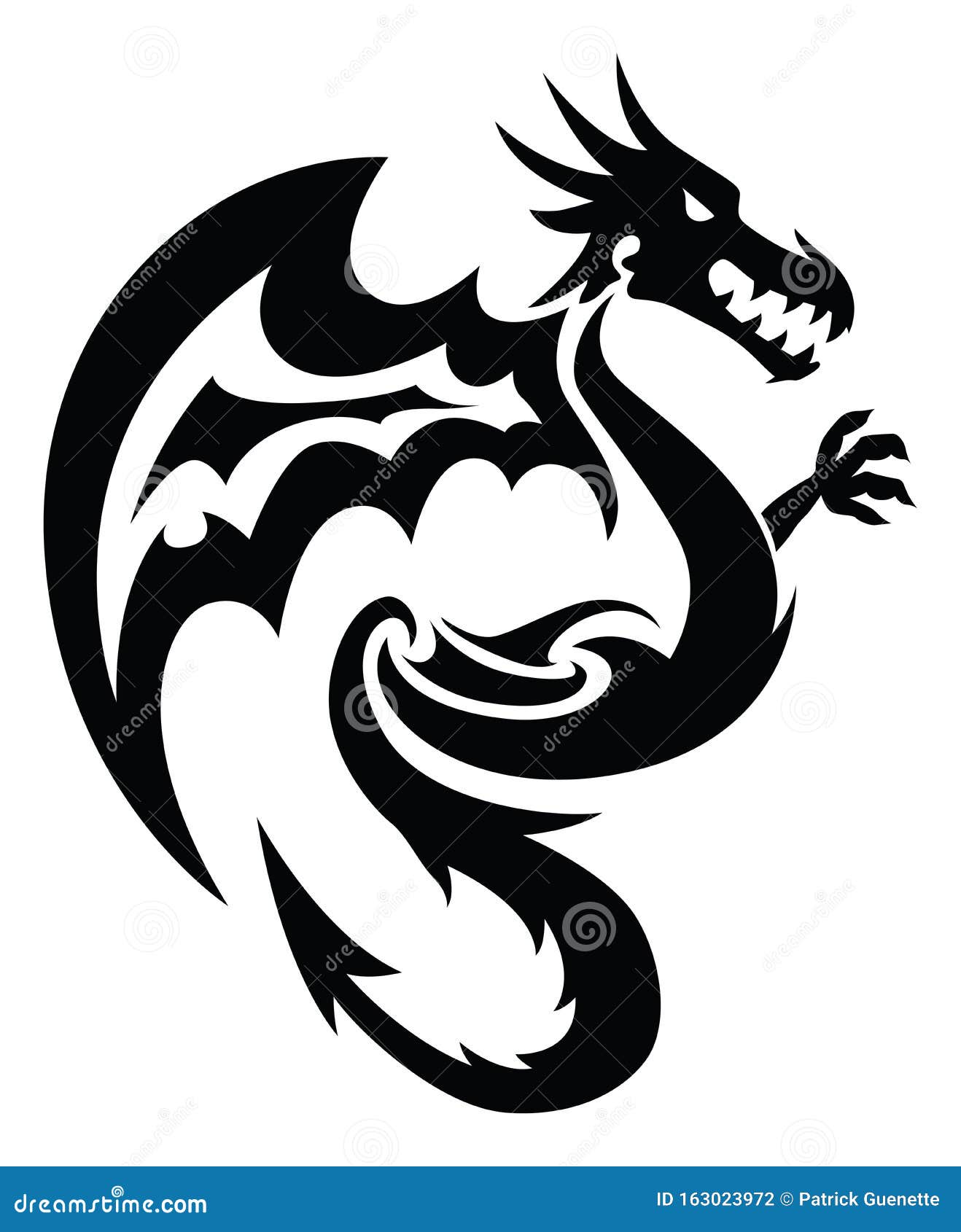 Furious Flying Dragon Tattoo Symbol Wing Stock Vector Royalty Free  356283767  Shutterstock