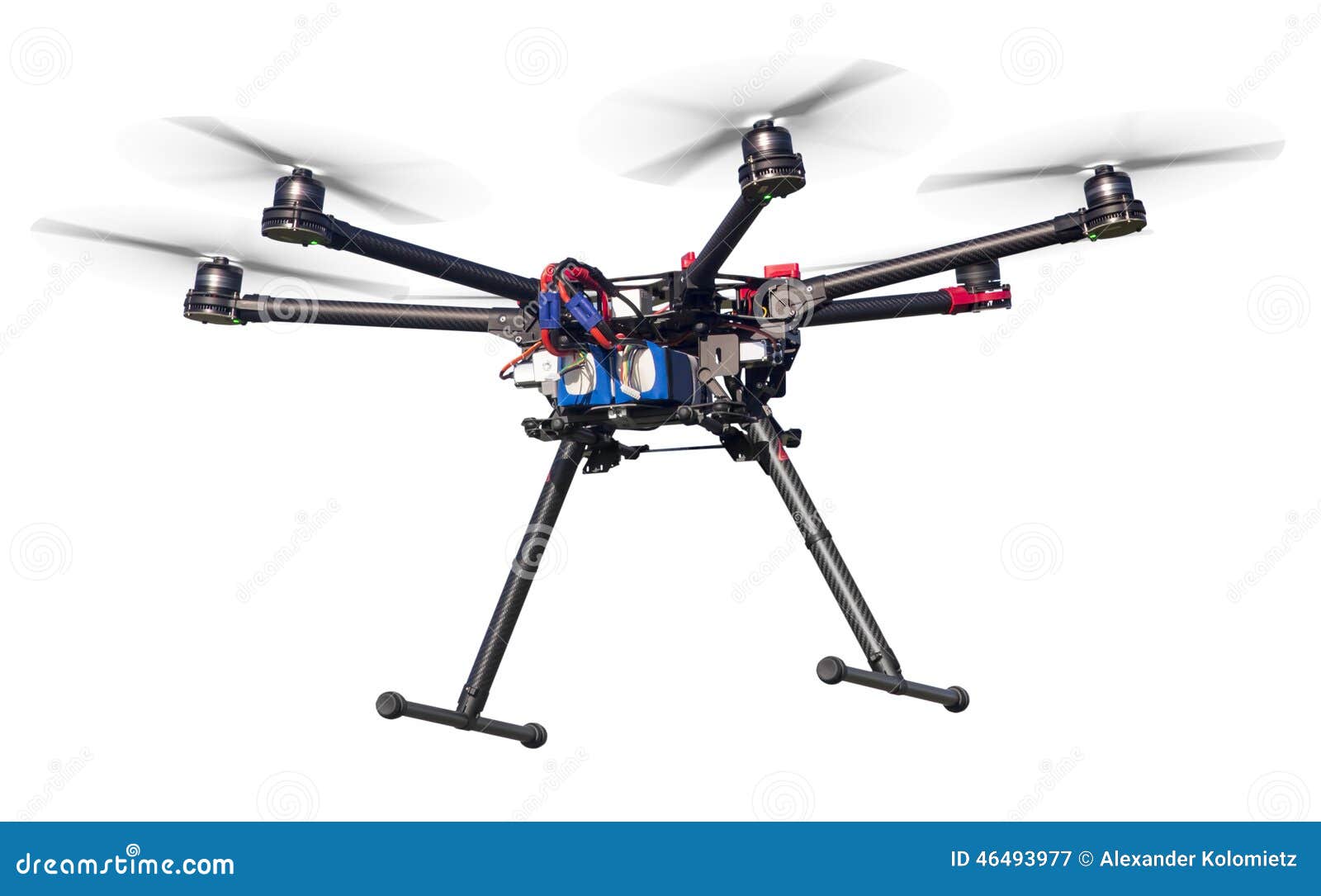flying drone  on white