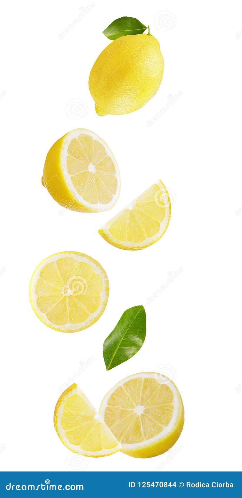 Falling Lemon Isolated on White Background Stock Photo - Image of ...