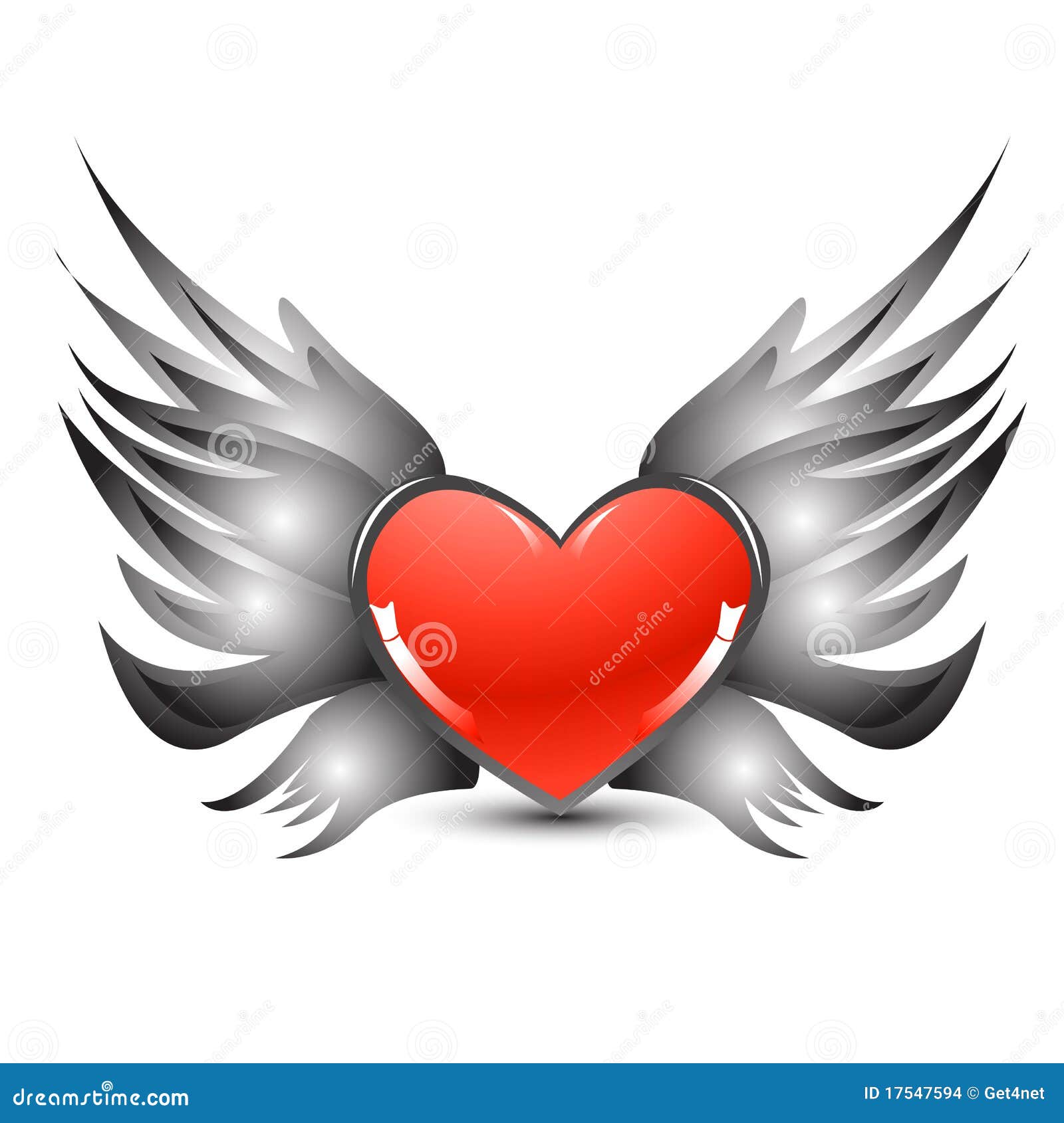 Flying heart stock vector. Illustration of icon, background 17547594