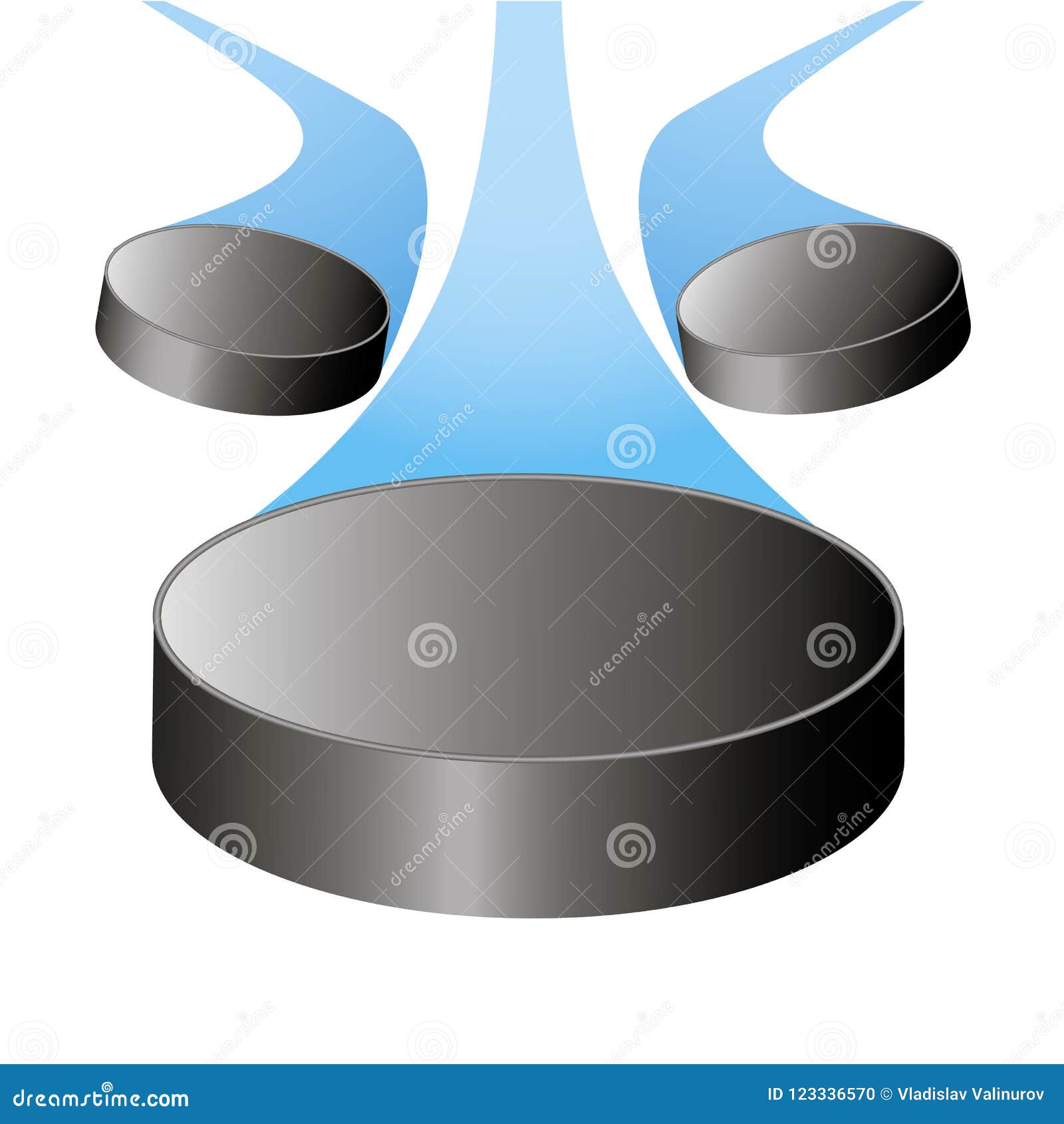 Flying Hockey Puck To the Center with the Train Stock Vector
