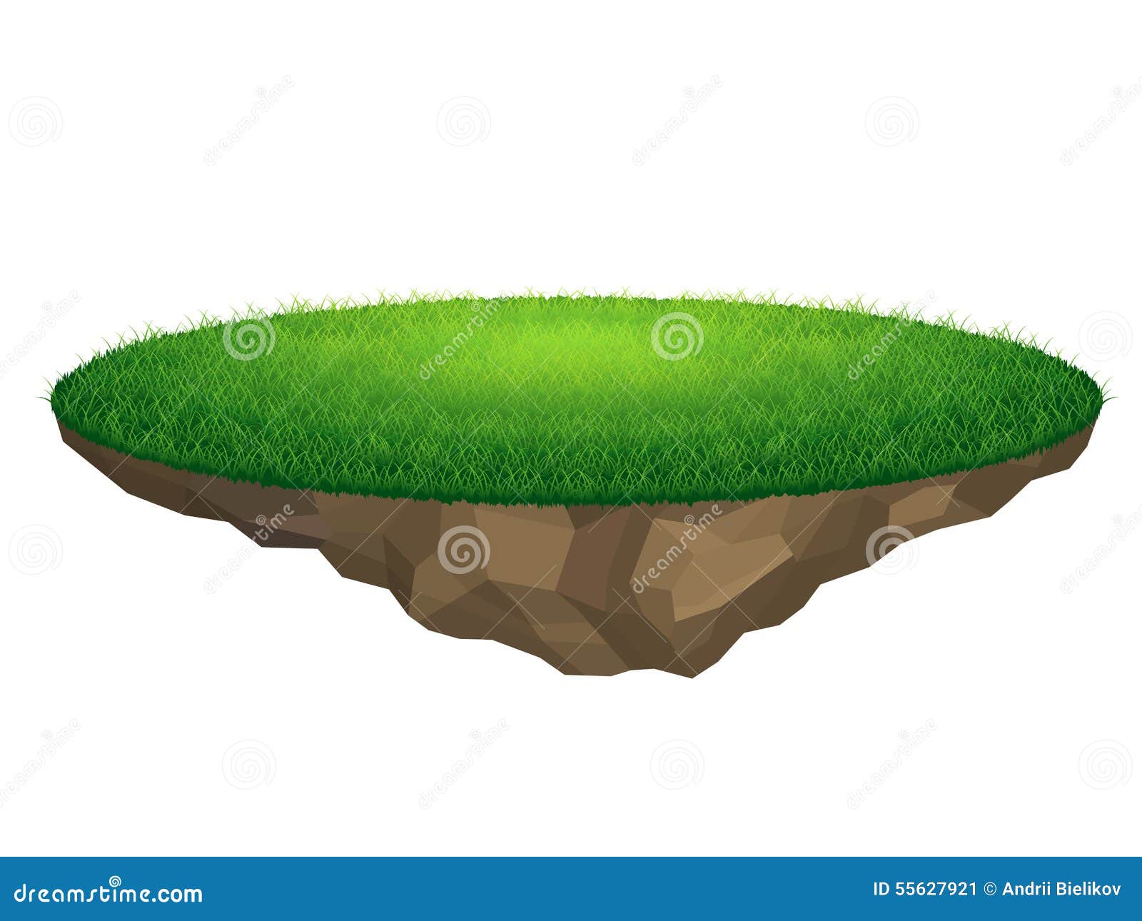 Flying island with grass stock vector. Illustration of earth - 55627921