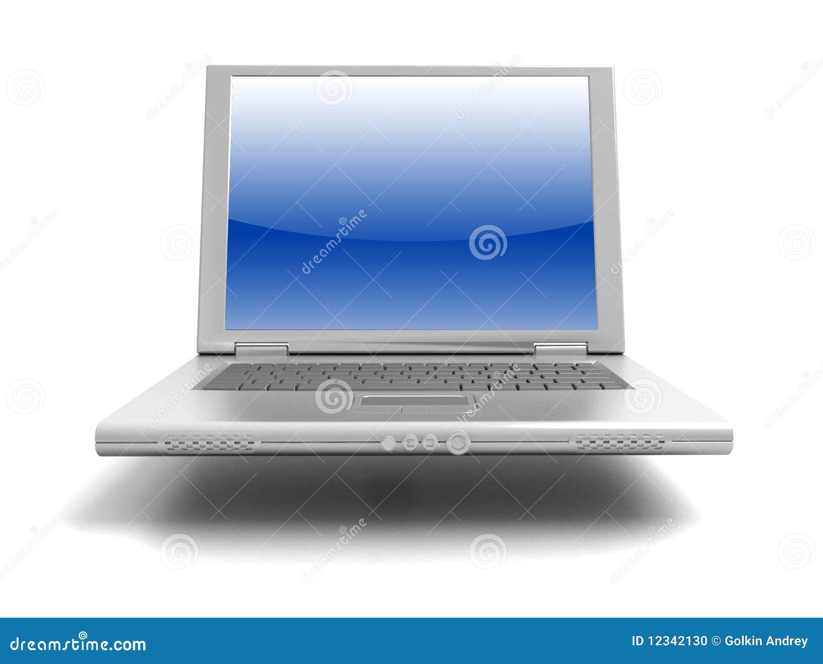 Flying laptop stock illustration. Illustration of equipment 12342130