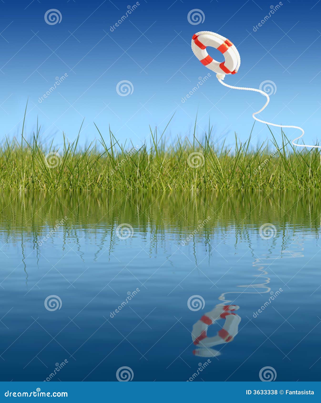 Flying Life Preserver For Help Stock Photo Image of grass, survival