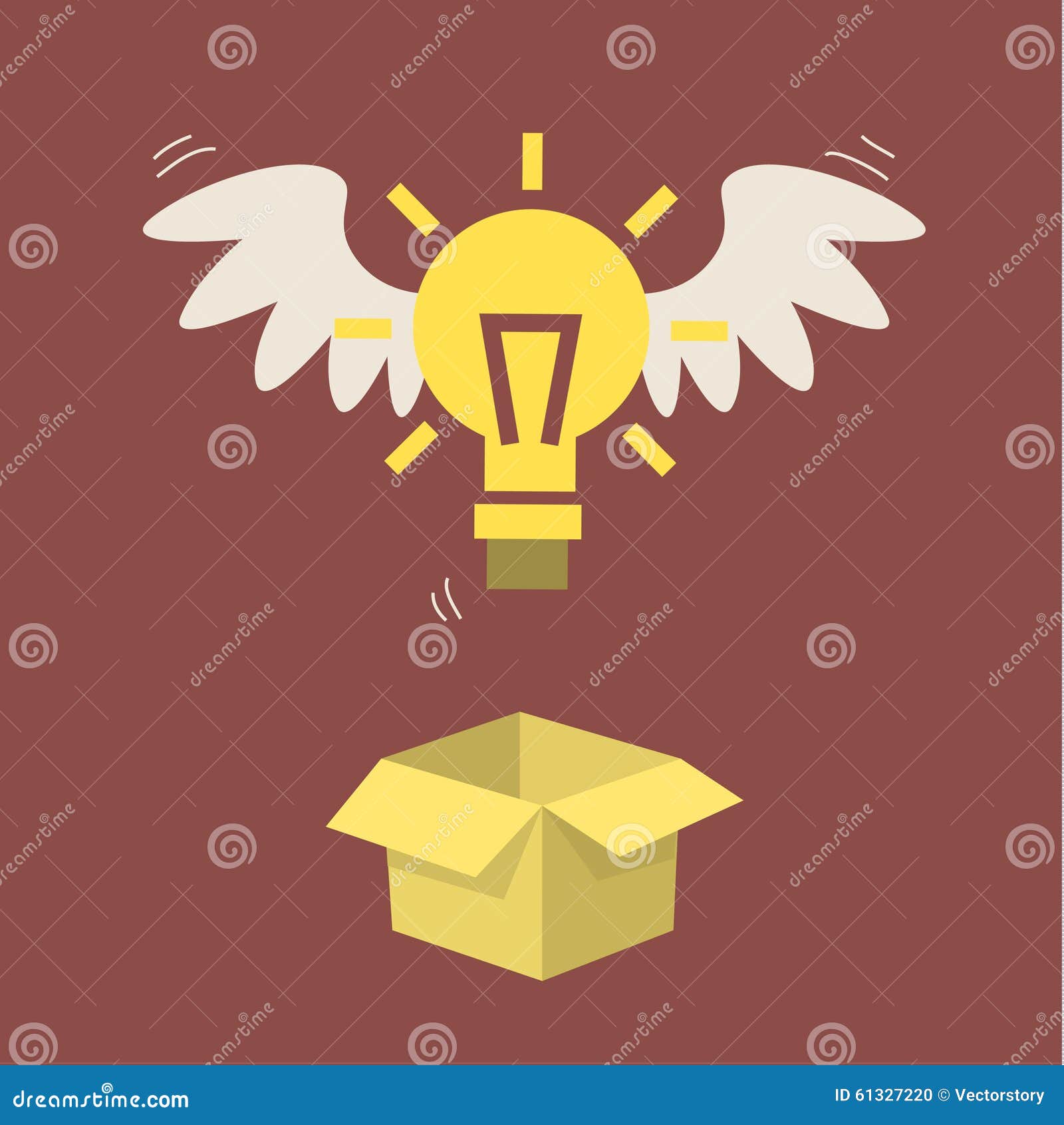 Flying light bulb stock vector. Illustration of idea 61327220