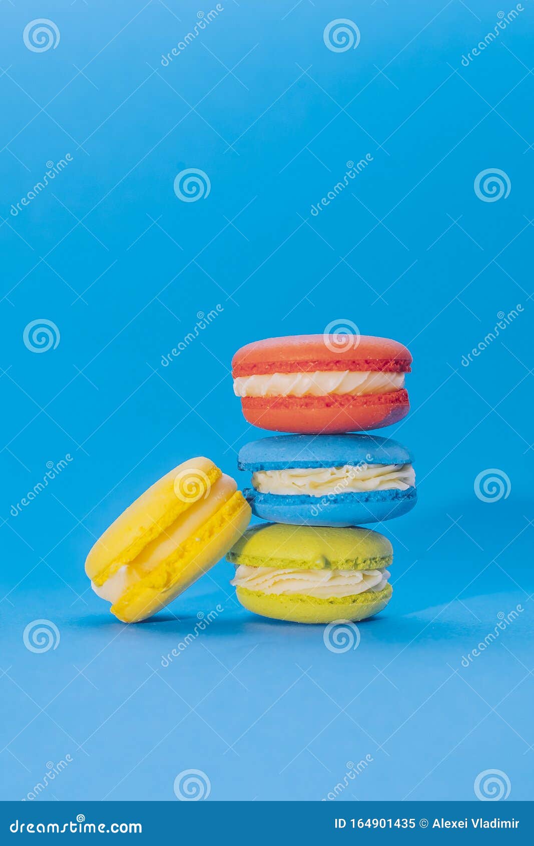 Flying Macaroons with Colorful Backround Stock Image - Image of crumbs ...