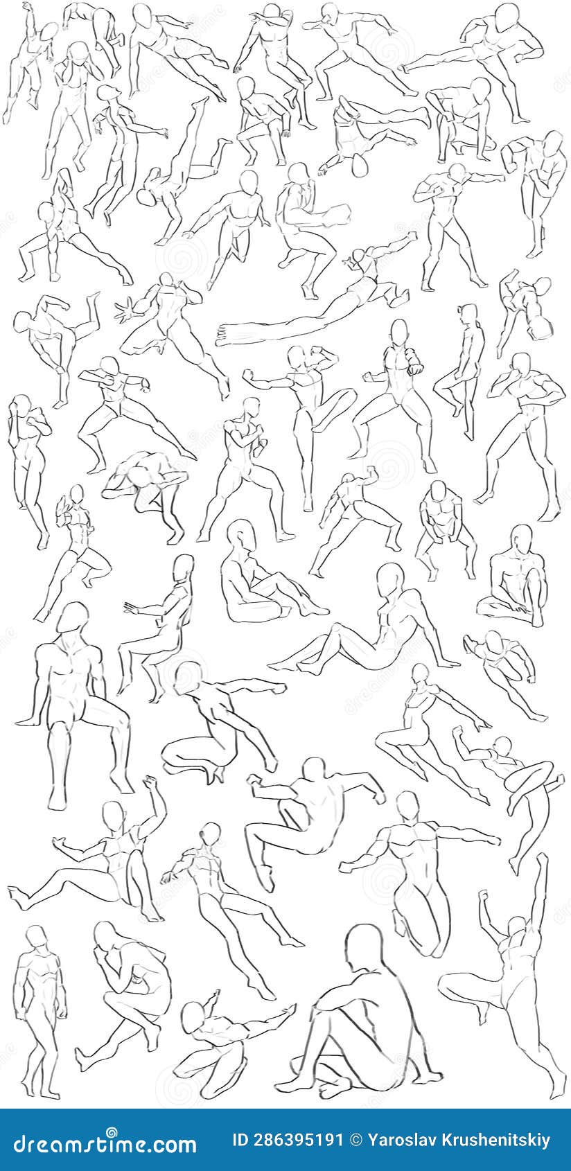 50 Flying (Mid Air) Poses in Perspective Stock Illustration ...