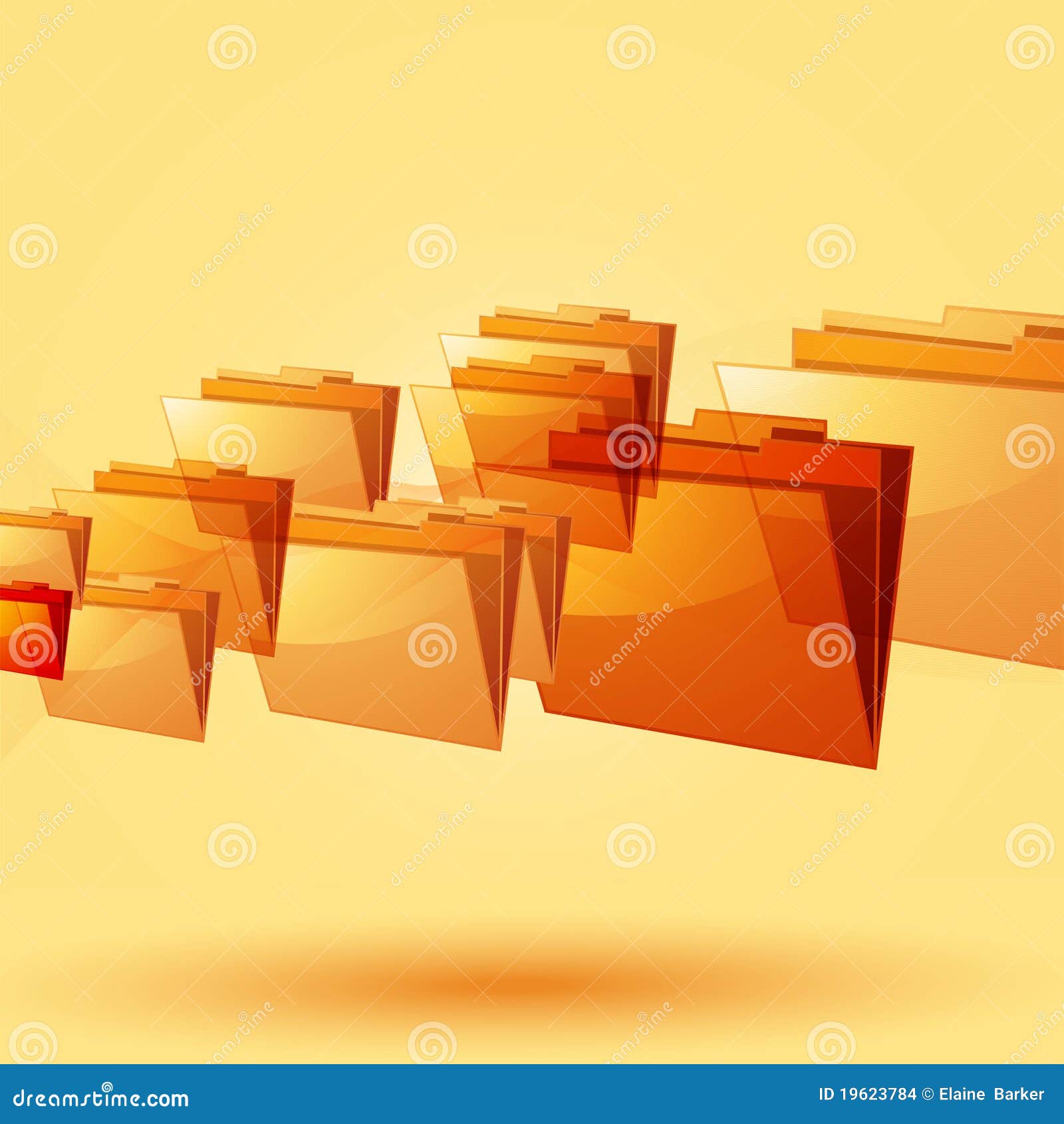 Flying orange folders stock vector. Illustration of business - 19623784
