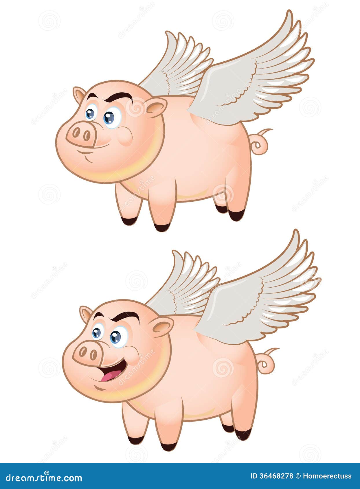 Flying Pig Mascot stock illustration. Illustration of flying - 36468278