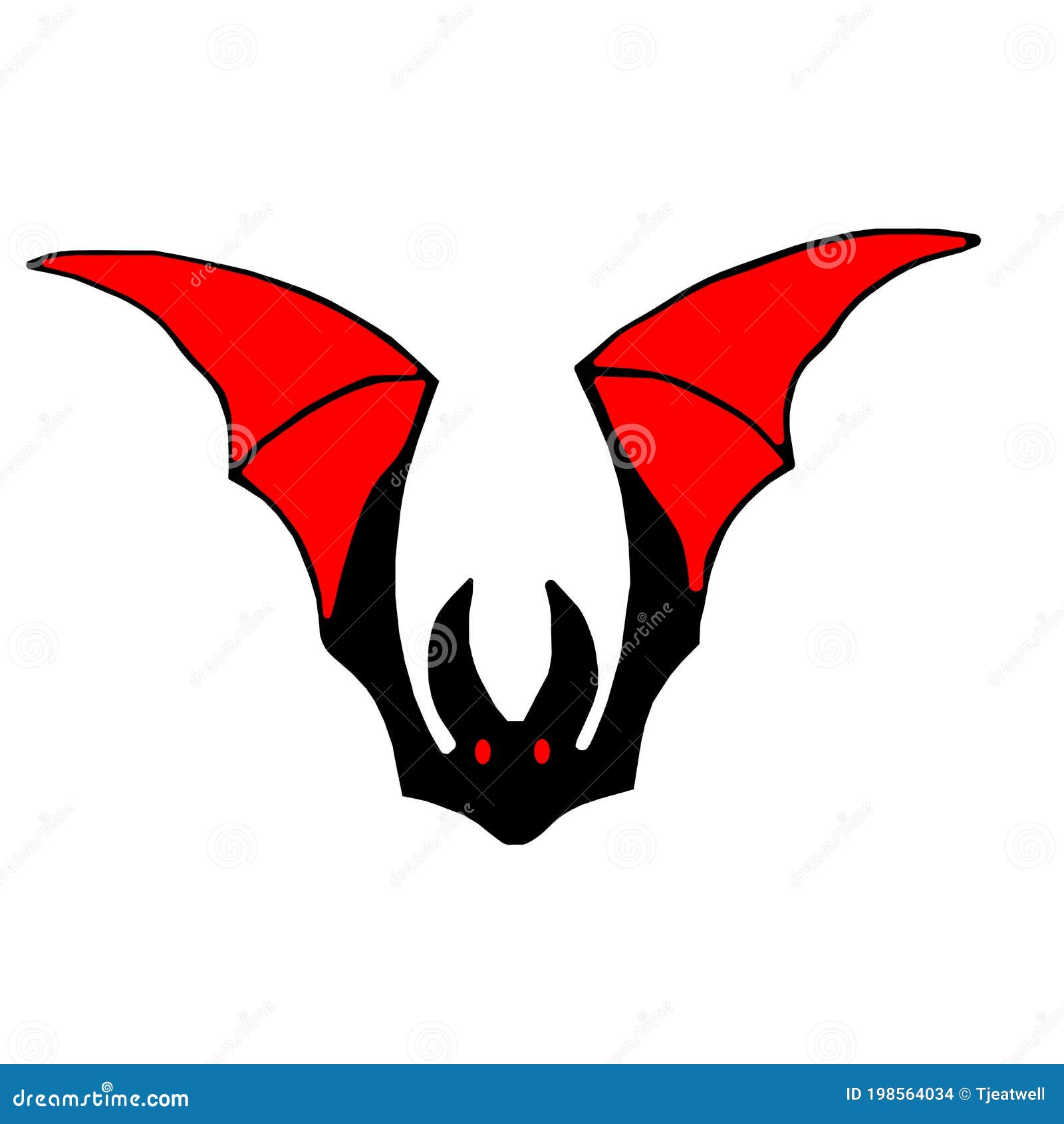 Flying Red and Black Bat stock photo. Illustration of animals - 198564034