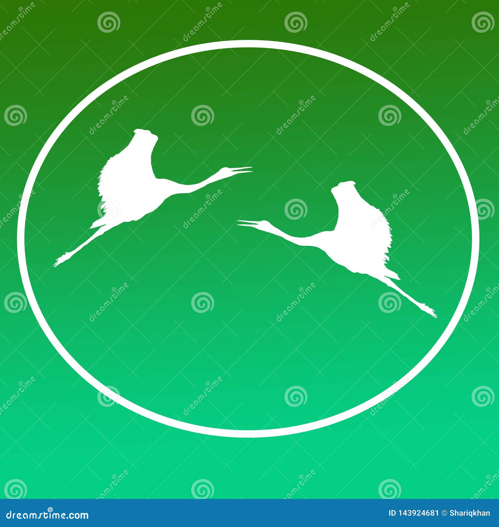 flying sarus cranes logo background icon general purpose