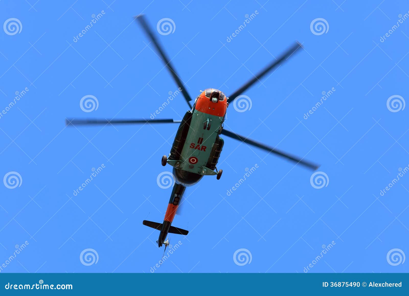 Flying Search and Rescue (SAR) Helicopter Stock Photo Image of