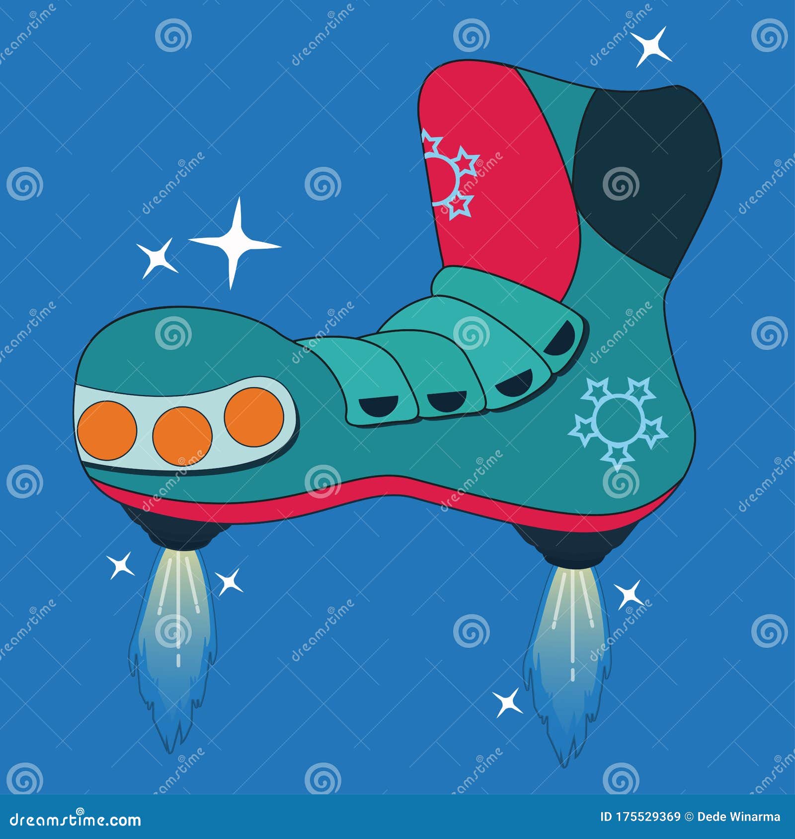 Flying Shoes. Futuristic Shoes Concept Vector Illustration Stock Vector