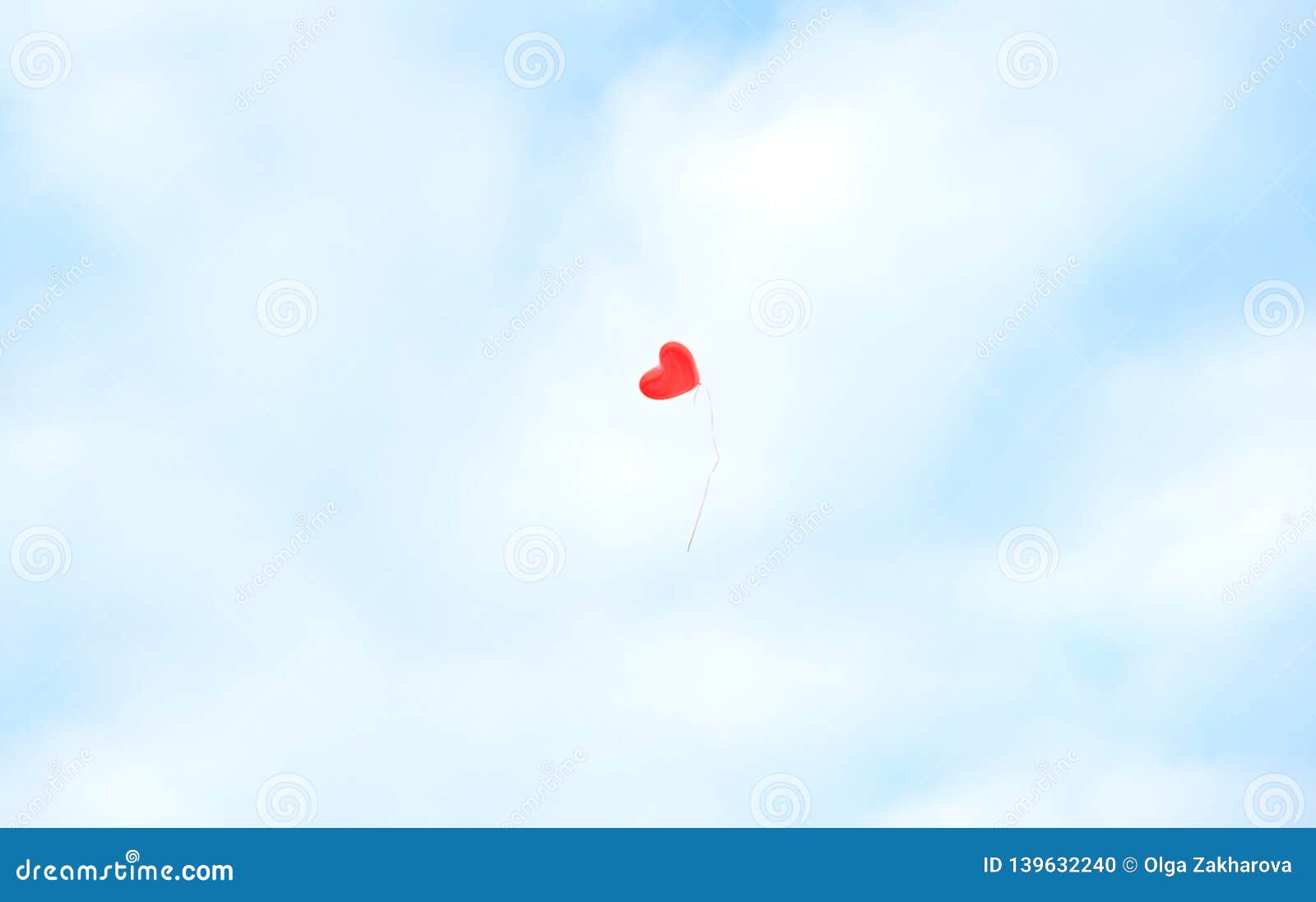 Flying Into The Sky Ballon In The Form Of A Heart Stock Photo - Image