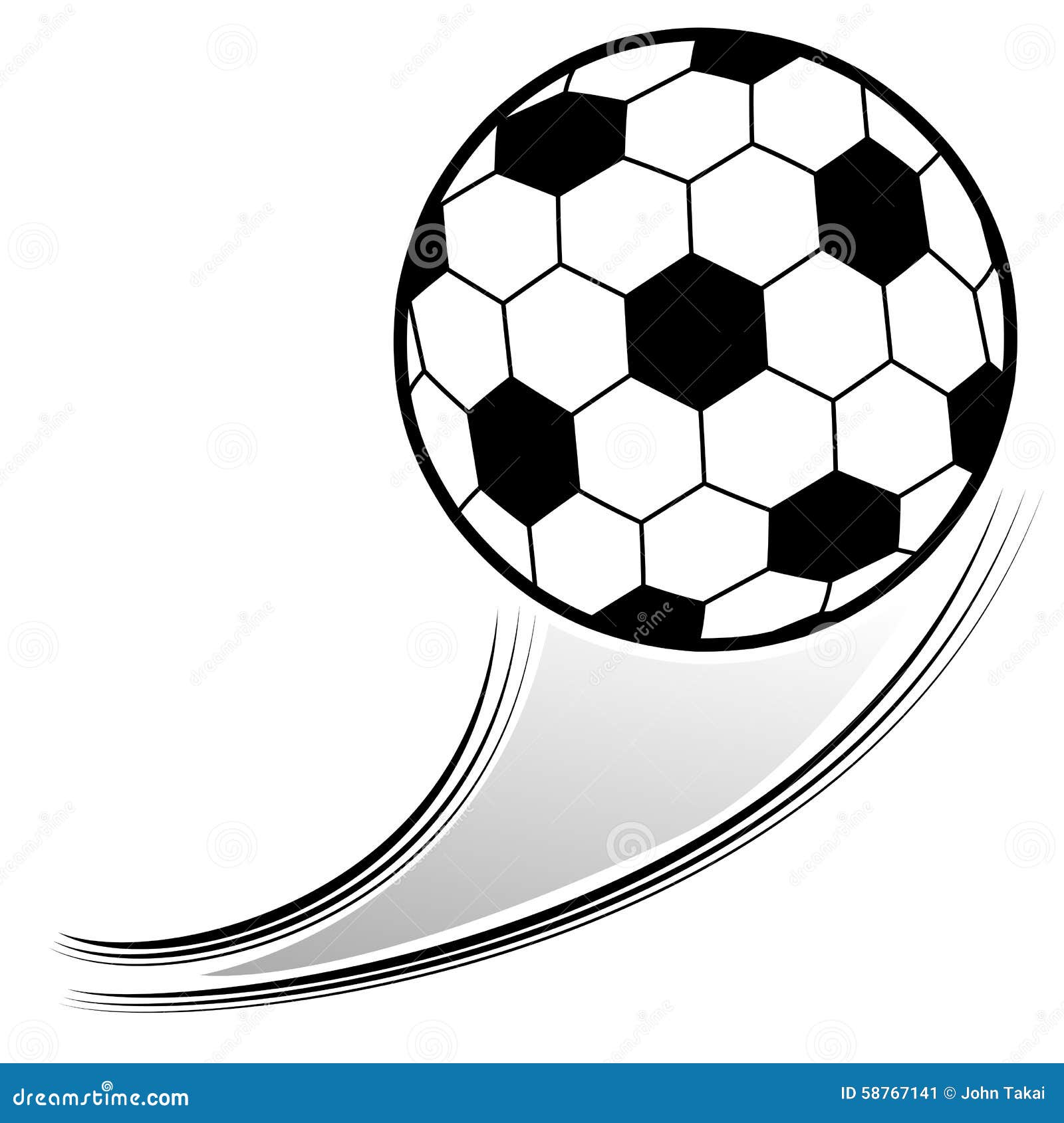 Flying Soccer Ball stock vector. Illustration of soccer 58767141