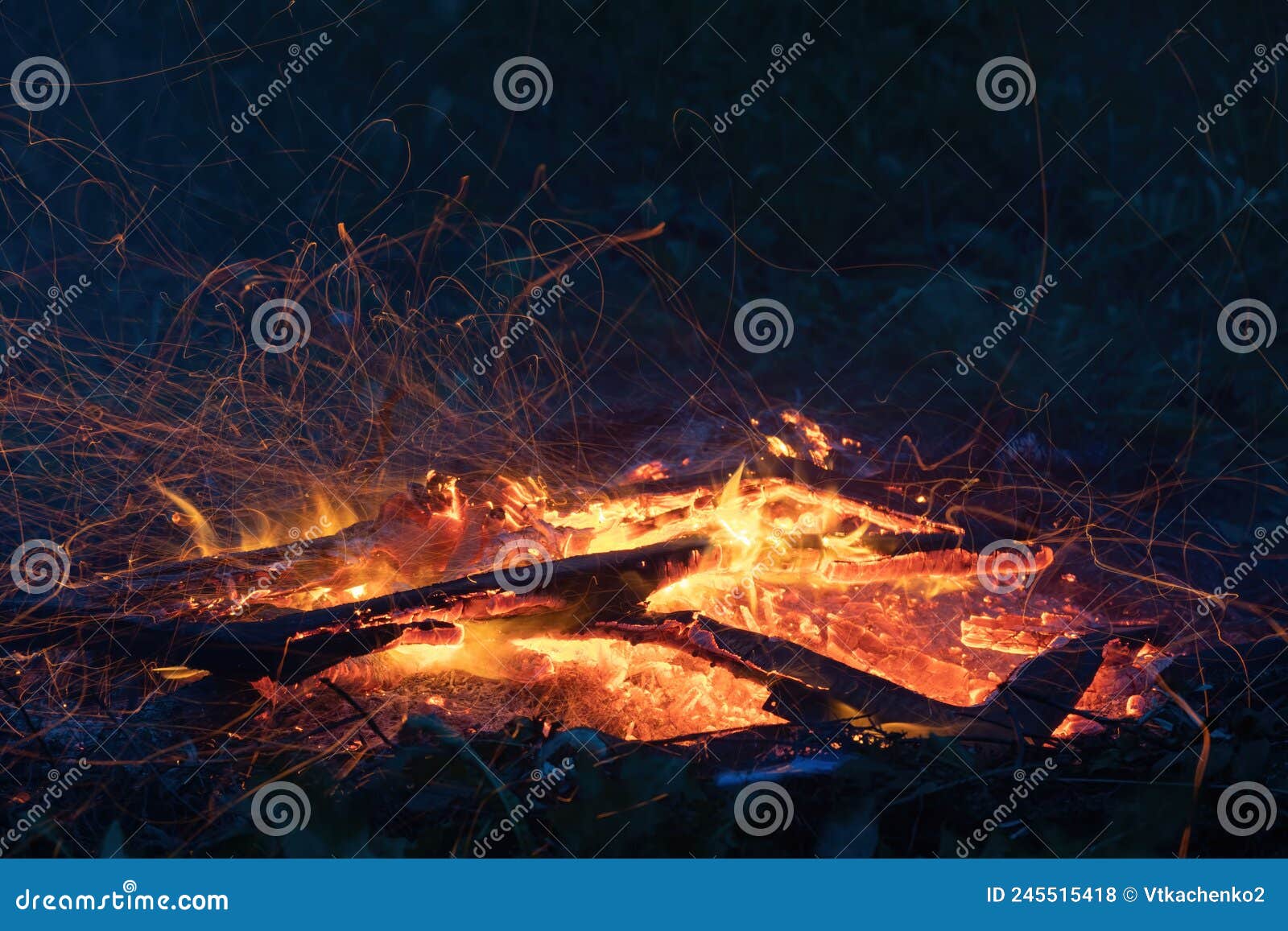 Flying Sparks from a Campfire Stock Illustration Illustration of