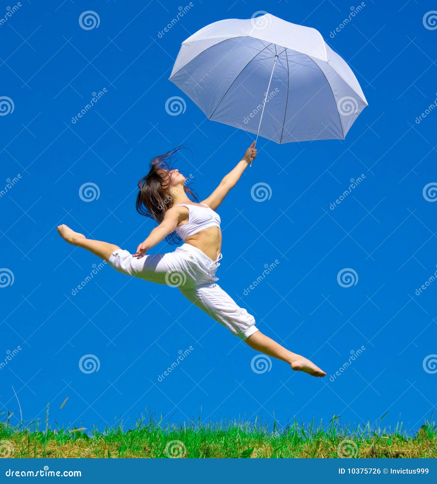 Flying under umbrella stock photo. Image of health, beautiful 10375726