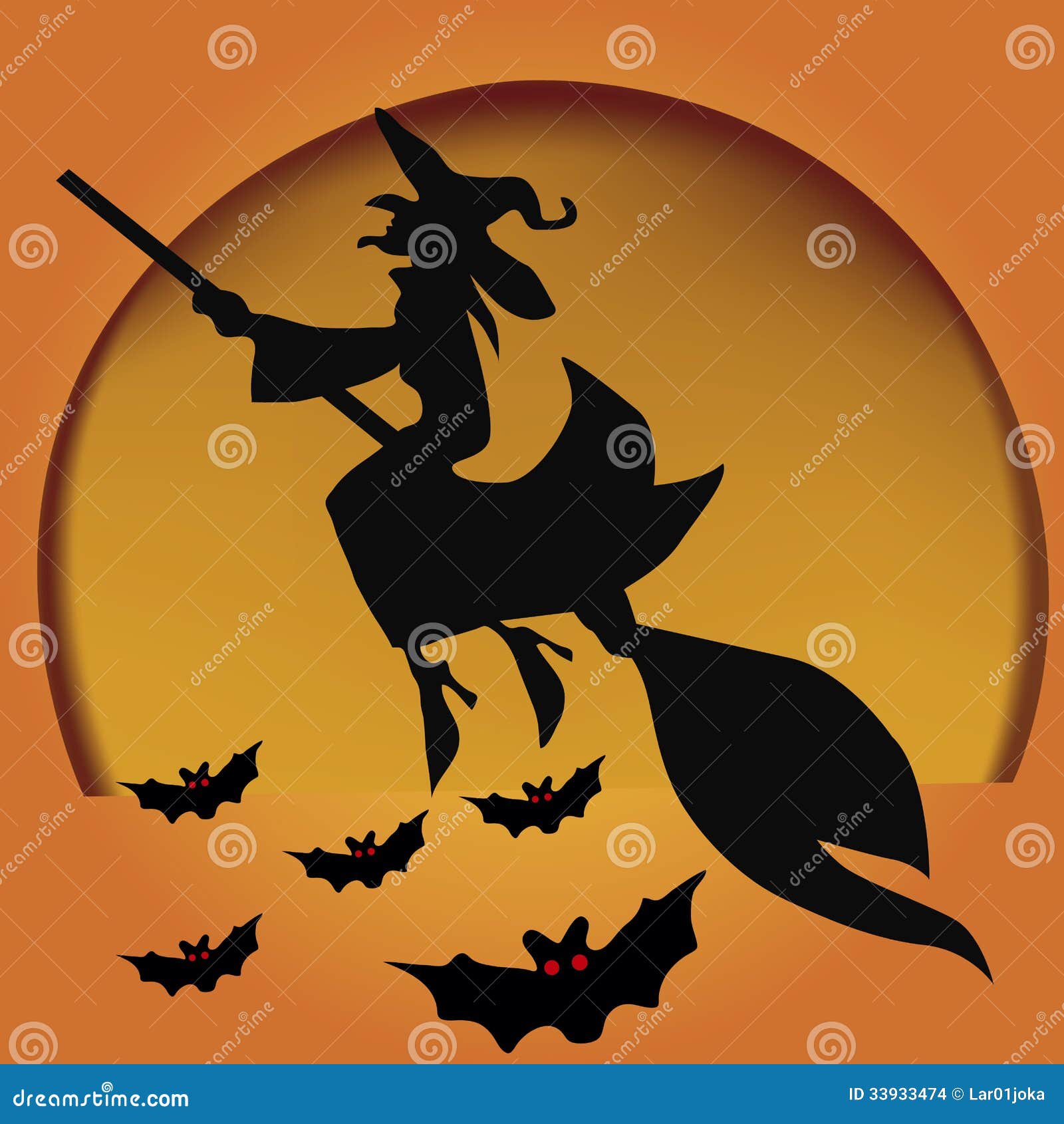 Flying witch stock illustration. Illustration of holiday - 33933474, image size:1600x1690