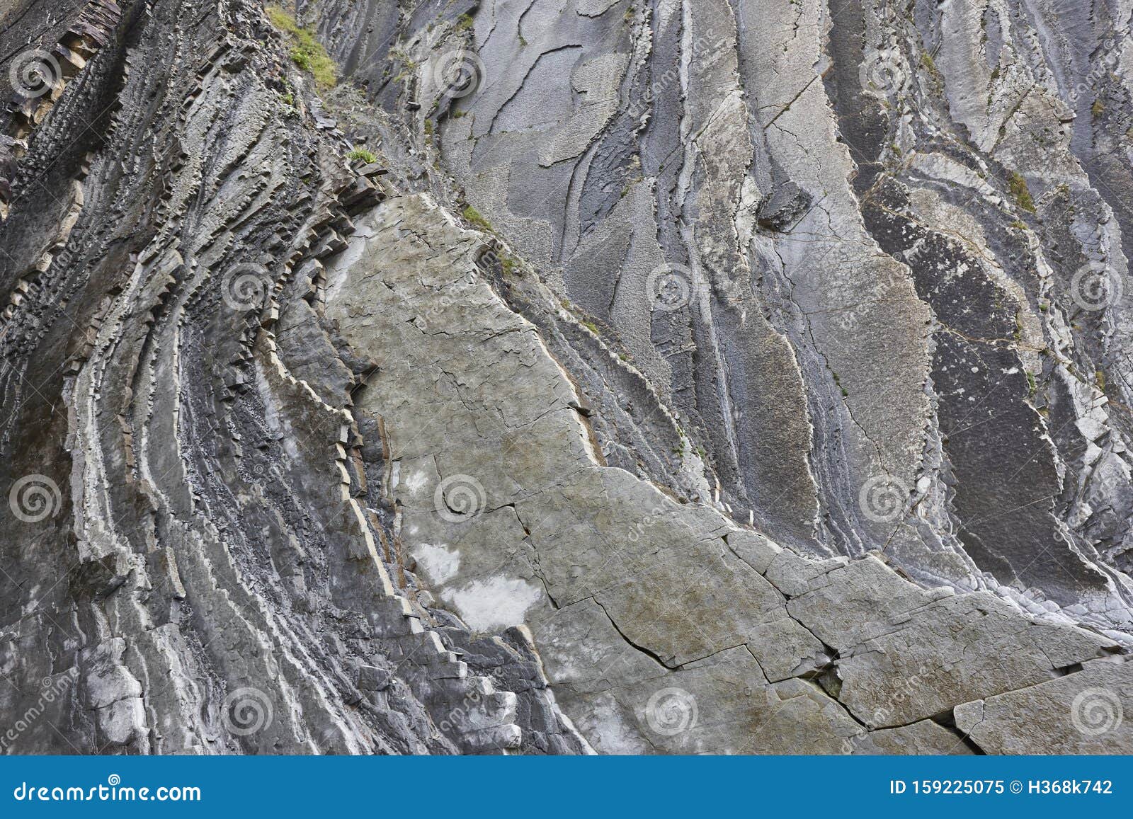 flysch dramatic rock formation cantabric coastline in zumaia, euskadi