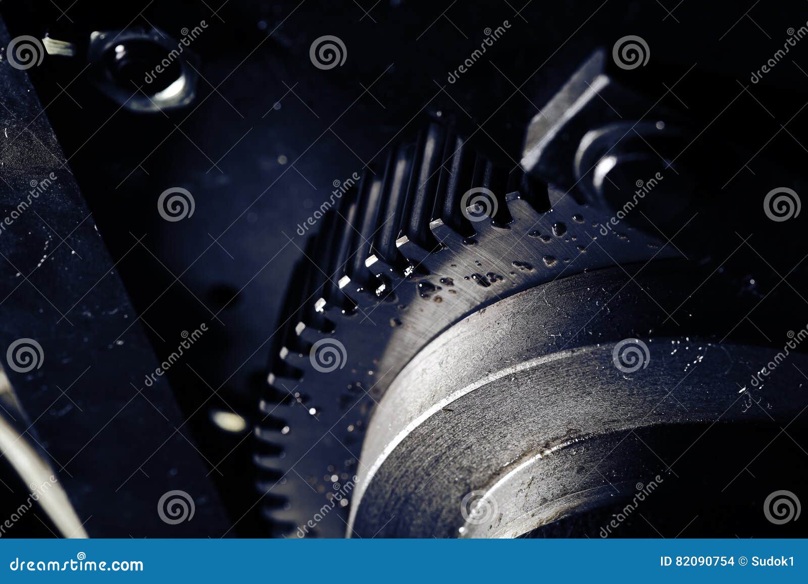 Flywheel with Oil Drops Closeup Stock Photo Image of abstract, cogs