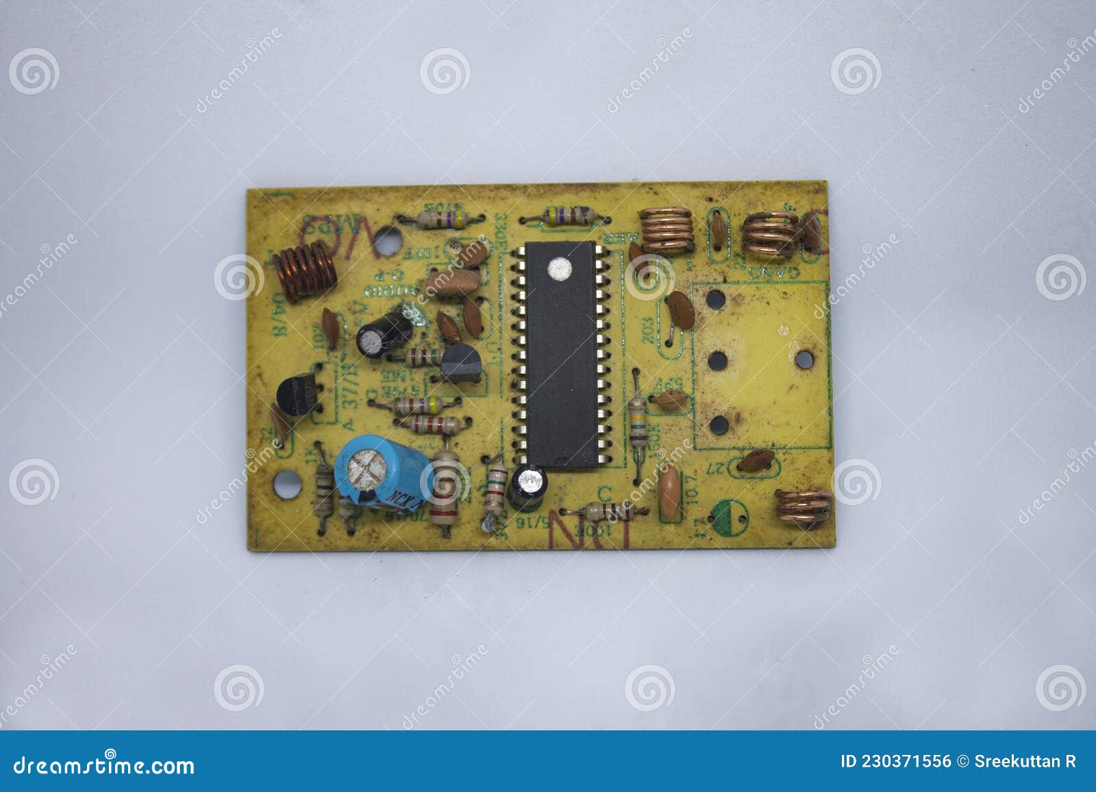 FM Radio Printer Circuit Board with Components Stock Photo Image of