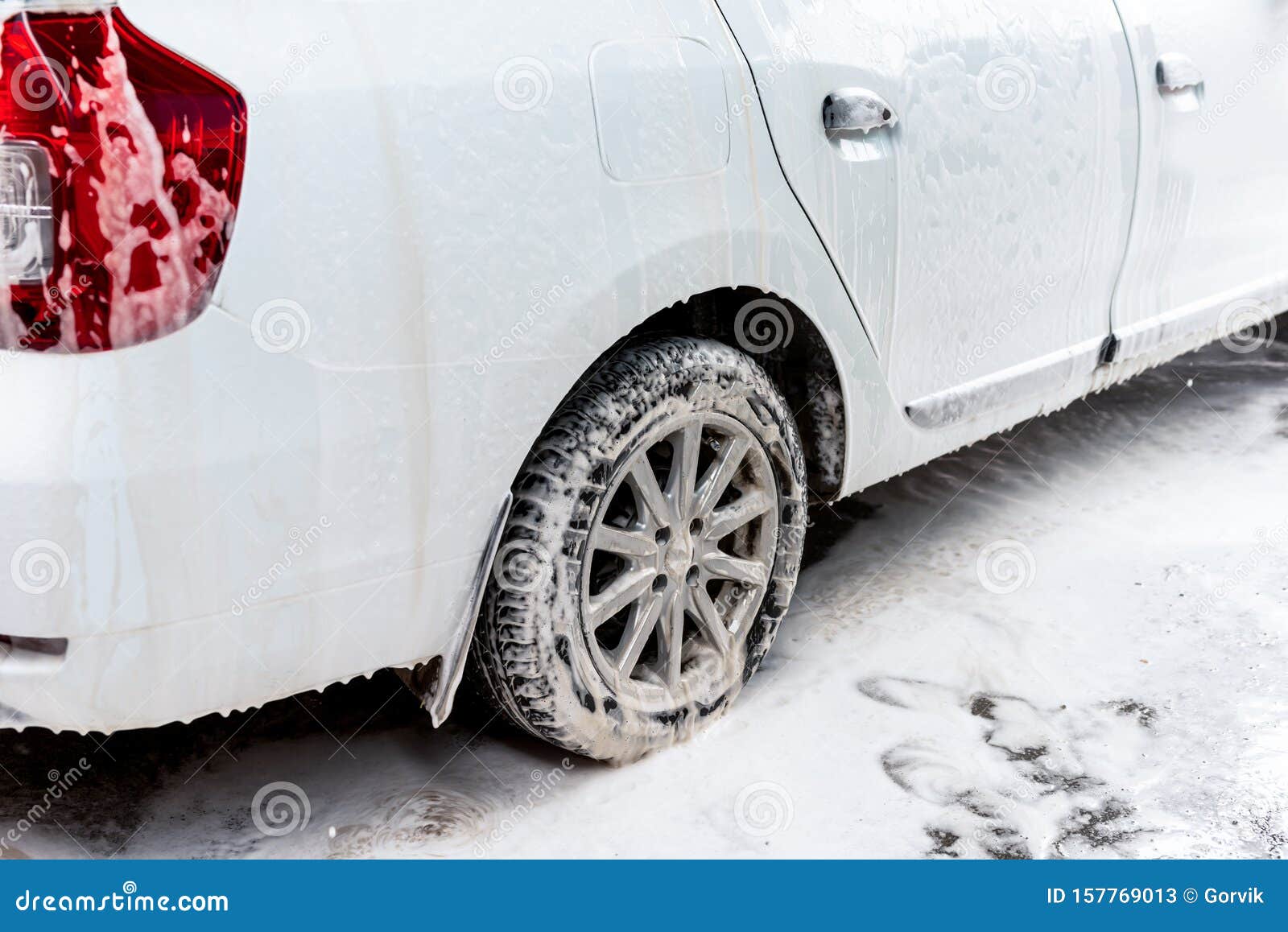 Foam is Applied To the Car Body Stock Image Image of application