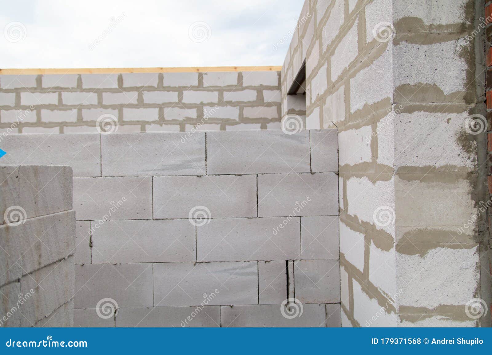 Foam Bricks in a House Under Construction Stock Photo - Image of