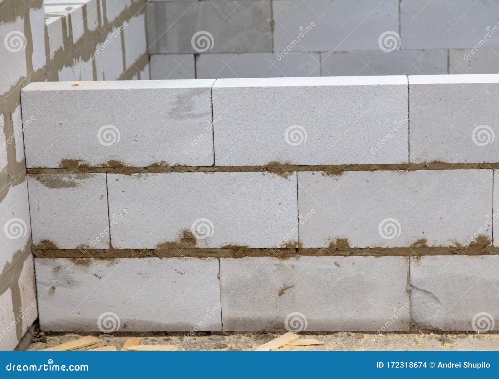 Foam Bricks in a House Under Construction Stock Photo - Image of