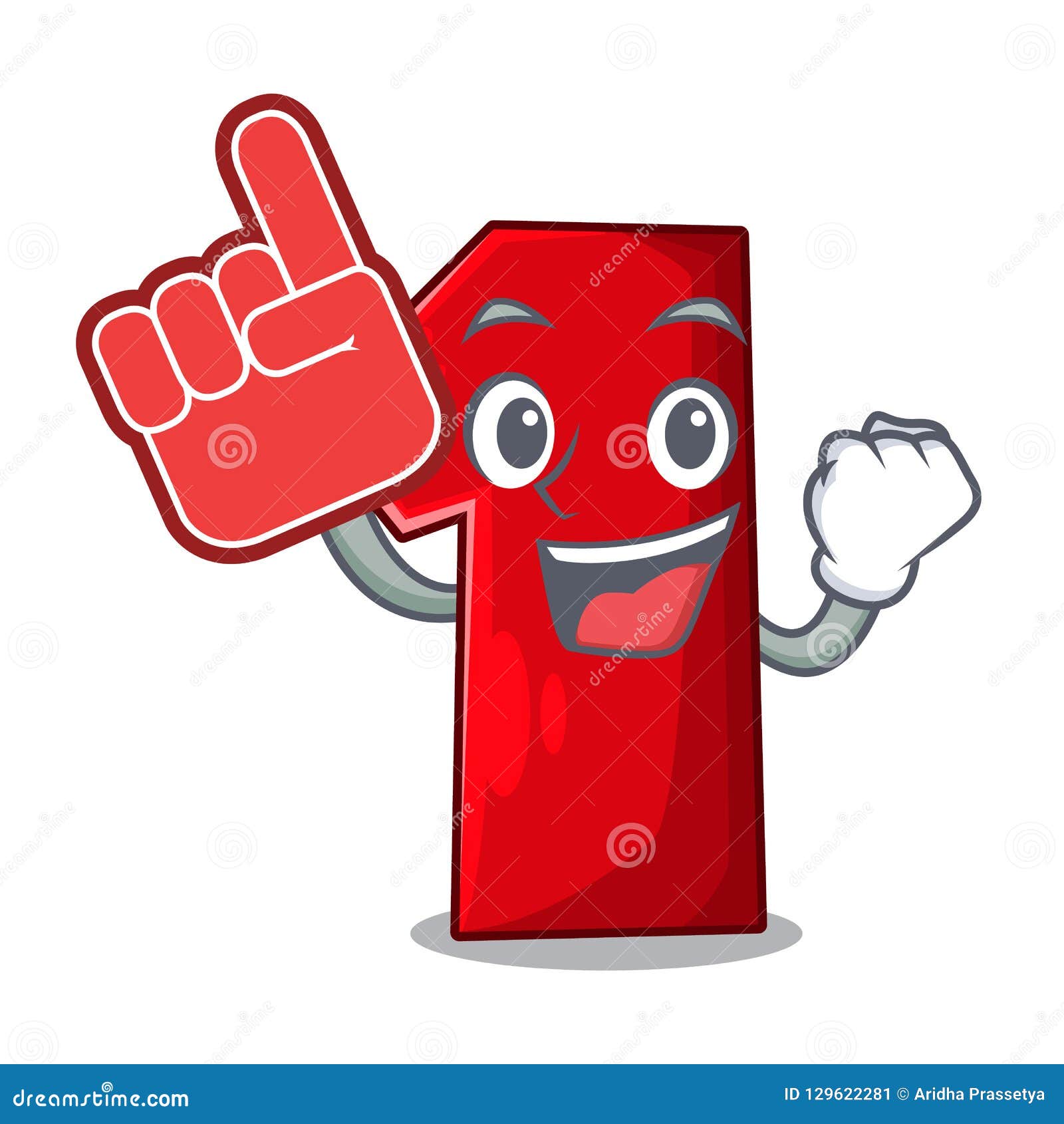 Foam Finger Plastic Number One Isolated on Mascot Stock Vector ...