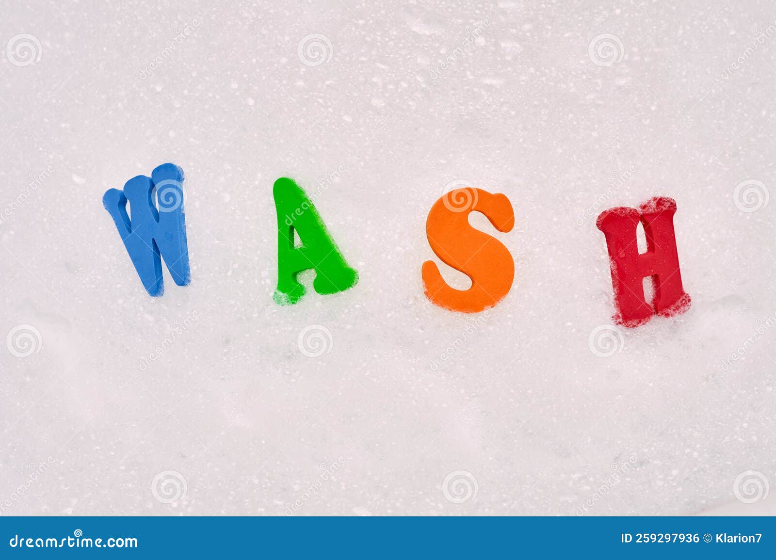 Foam letters in bath foam stock photo. Image of soap 259297936