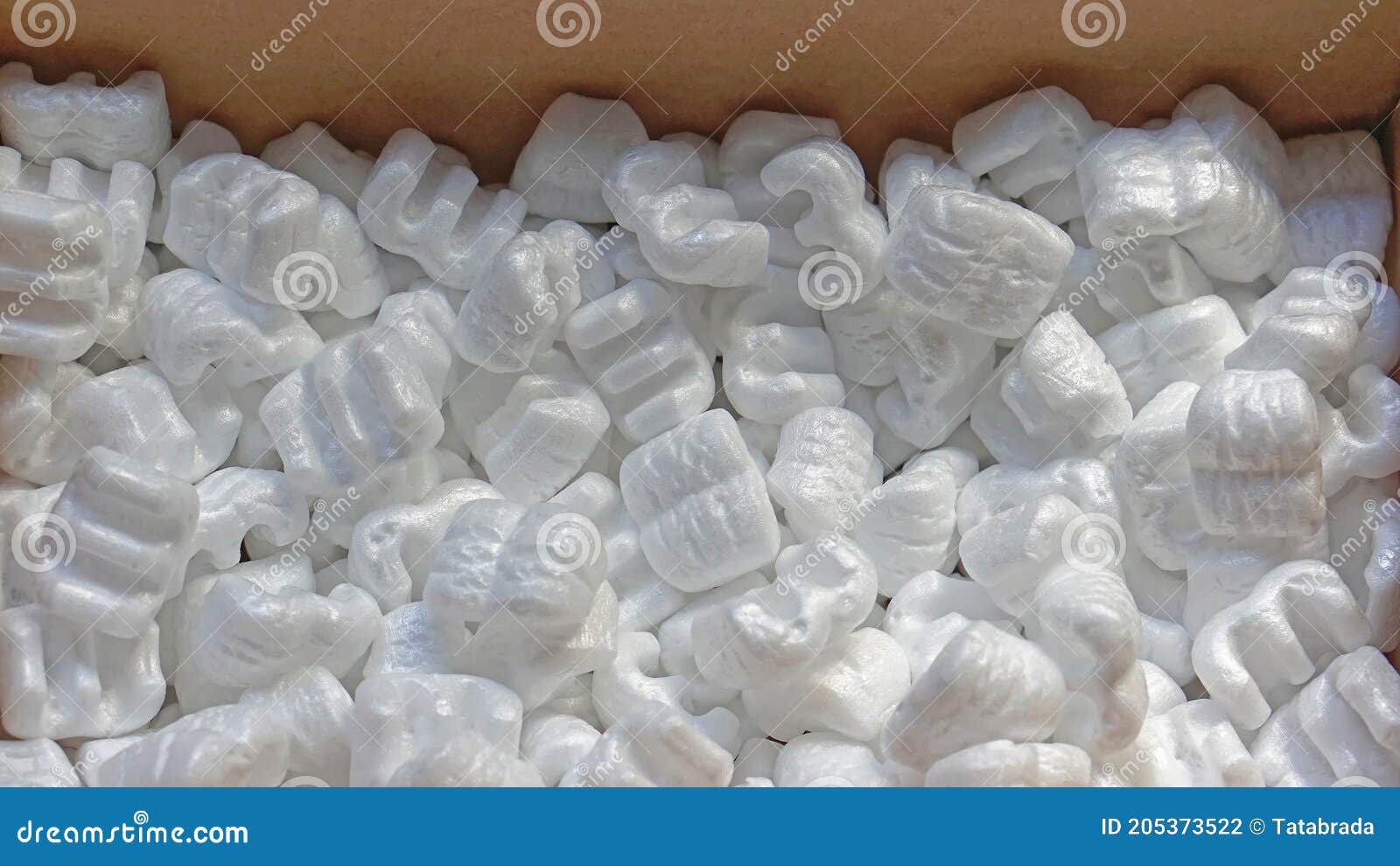 Foam peanuts pack stock photo. Image of noodles, shipping 205373522