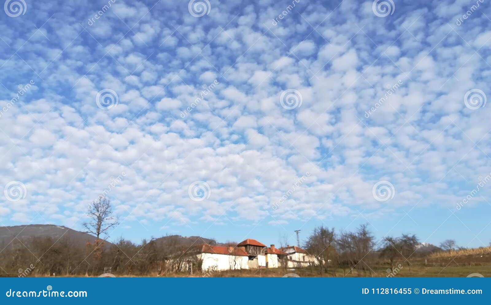 Foam In The Sky Of Clouds Stock Image Image Of Village 112816455