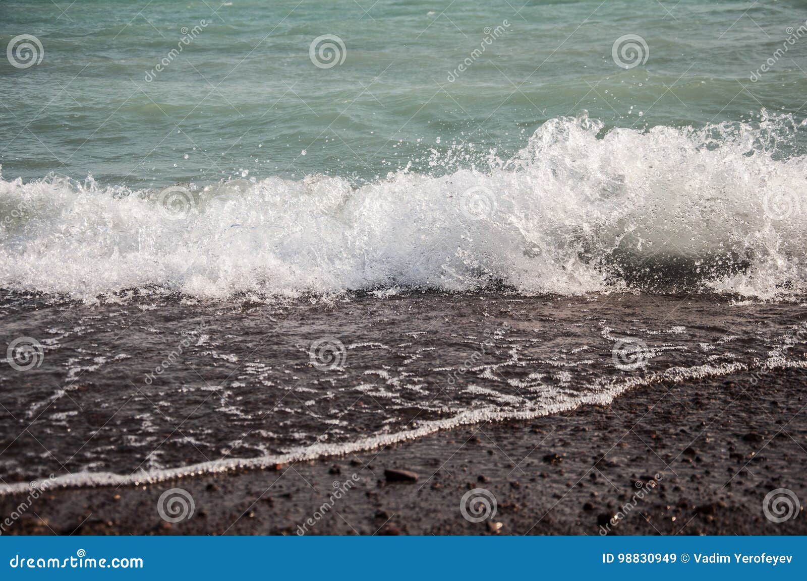 Foamy Sea Shore at the Beach, Close Up Stock Image Image of pebble