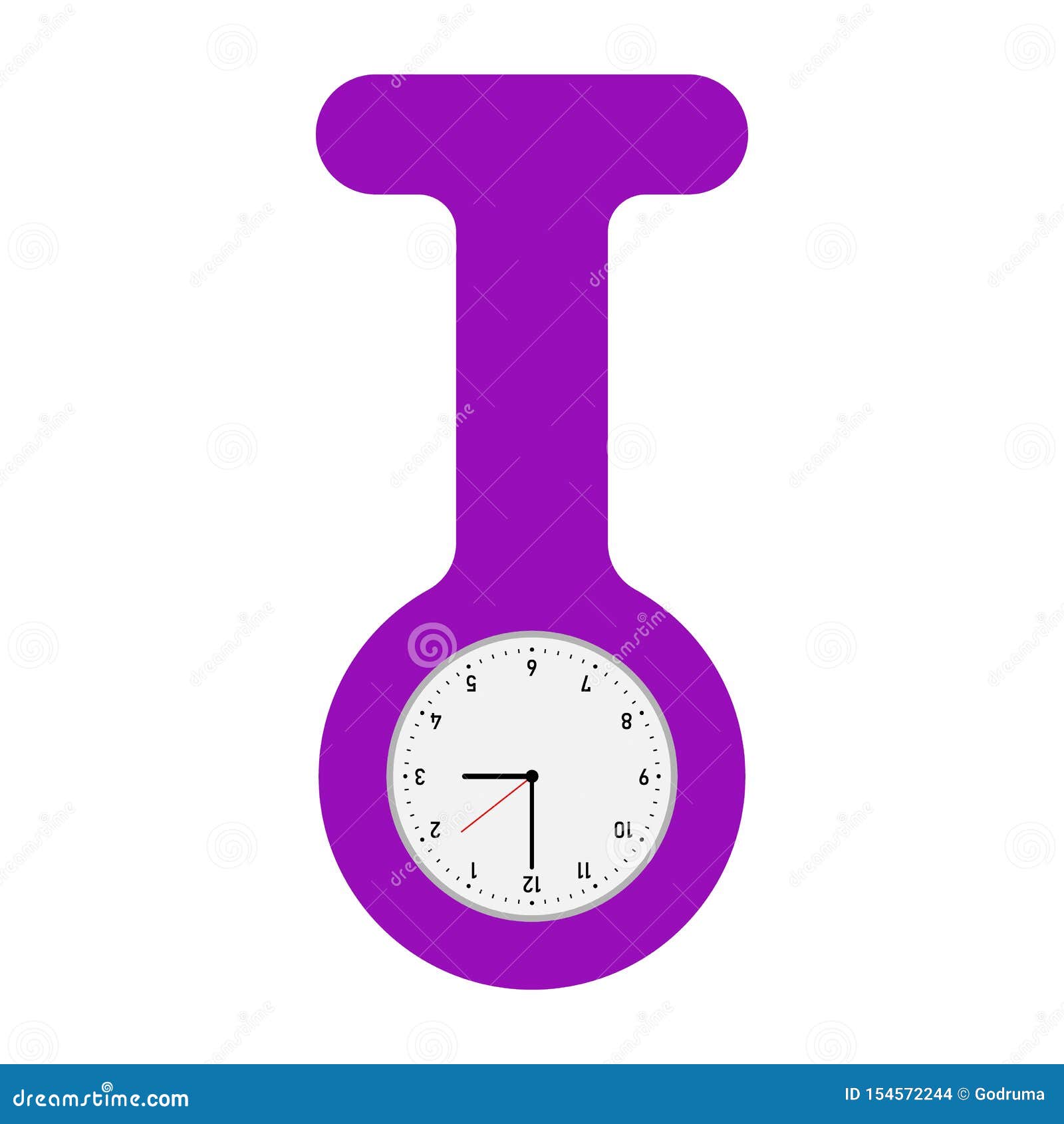 Fob Watch for Doctors and Nurses. Vector Stock Vector Illustration of