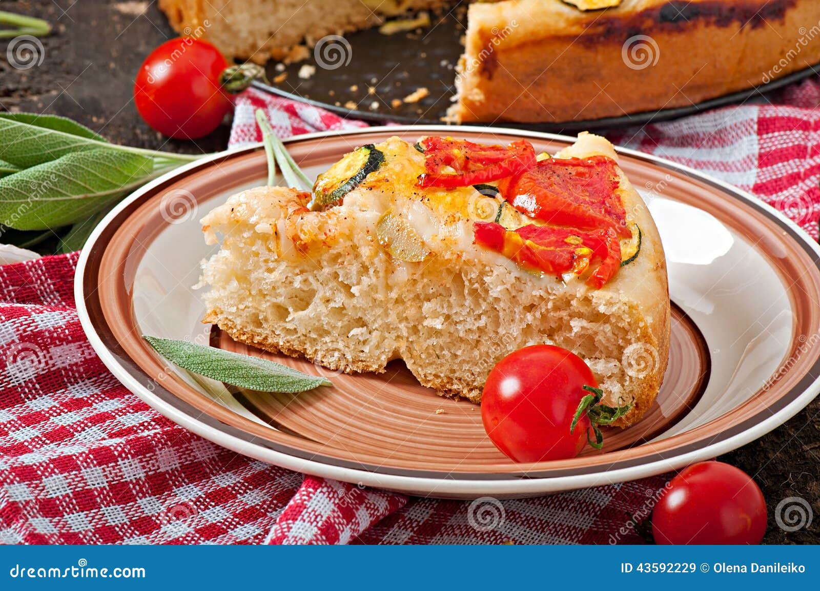 Focaccia with Tomatoes and Garlic Stock Image Image of culinary, meal
