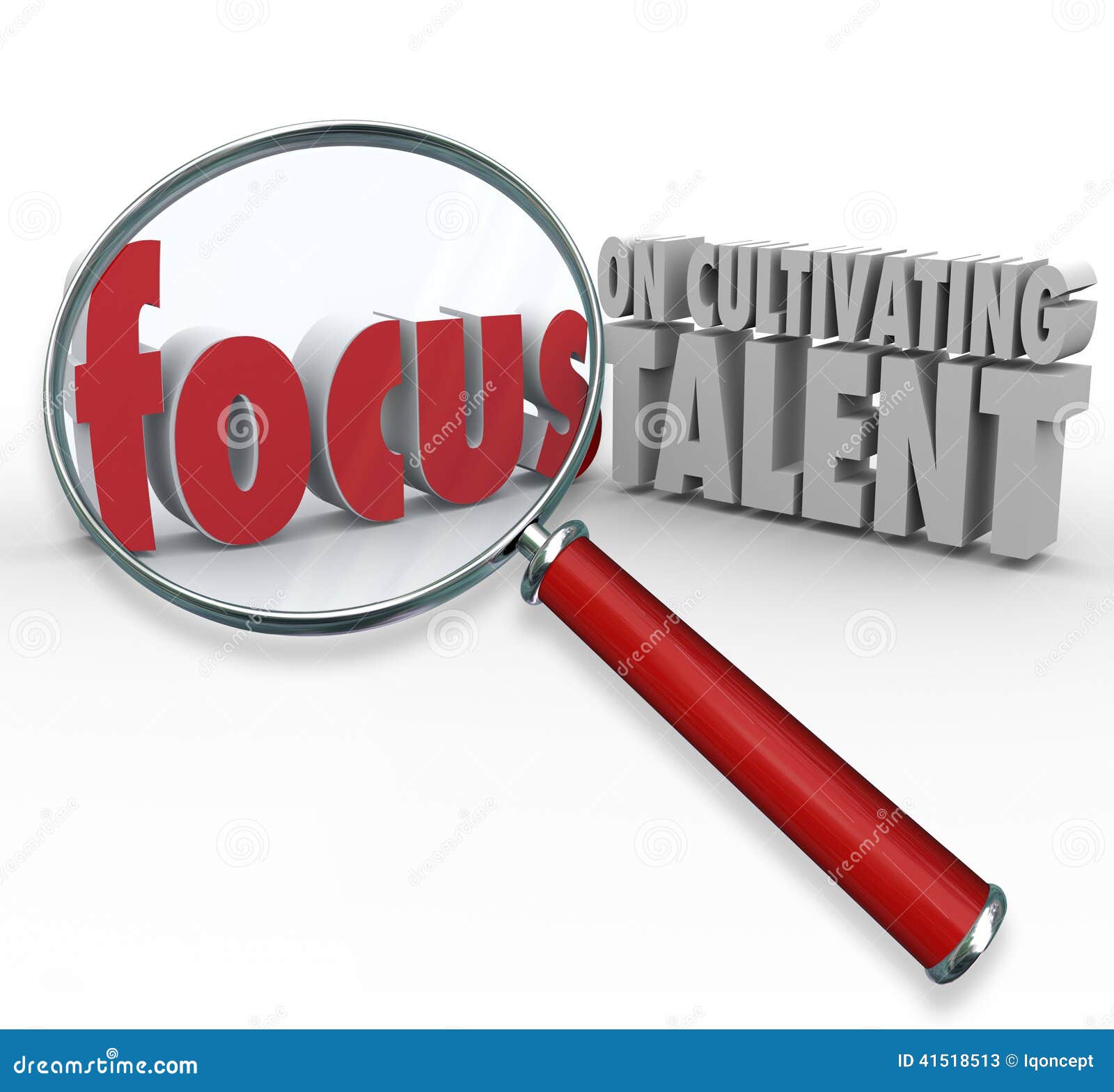 focus on cultivating talent words magnifying glass finding employees