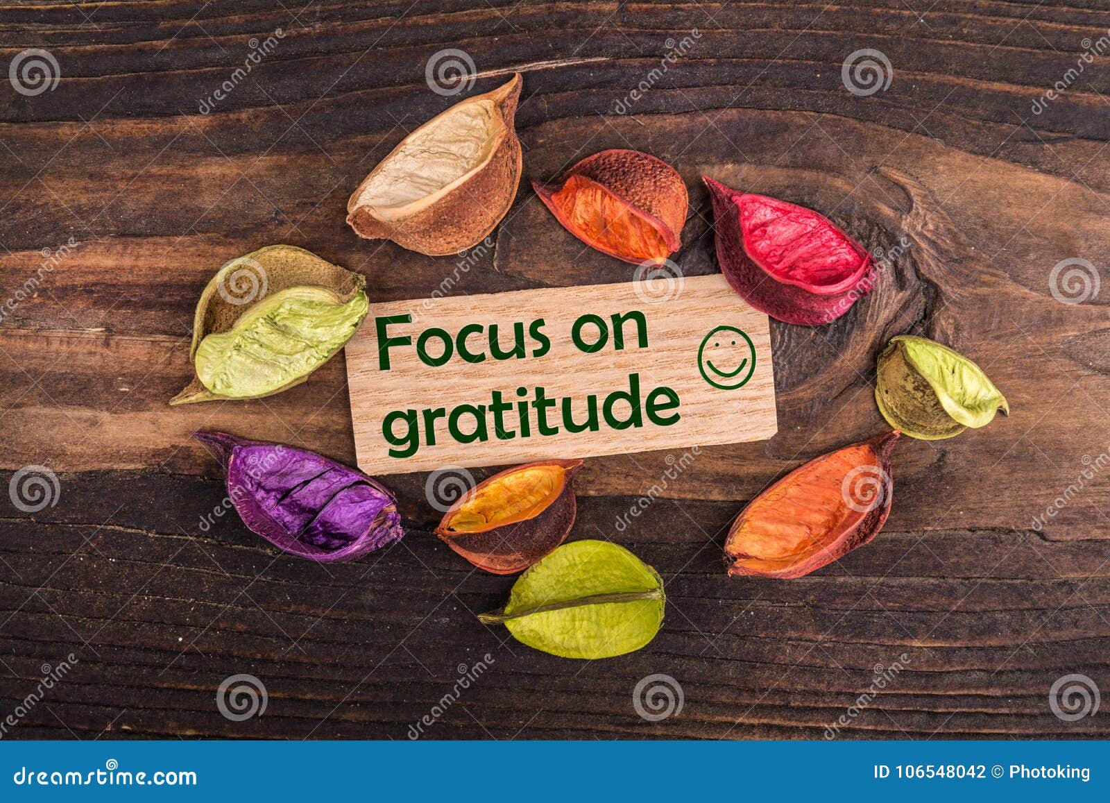 focus on gratitude with happy face