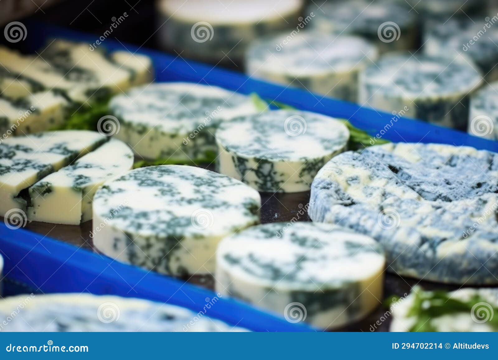 Focus on Moldy Spots of a Blue Cheese Wheel Stock Illustration