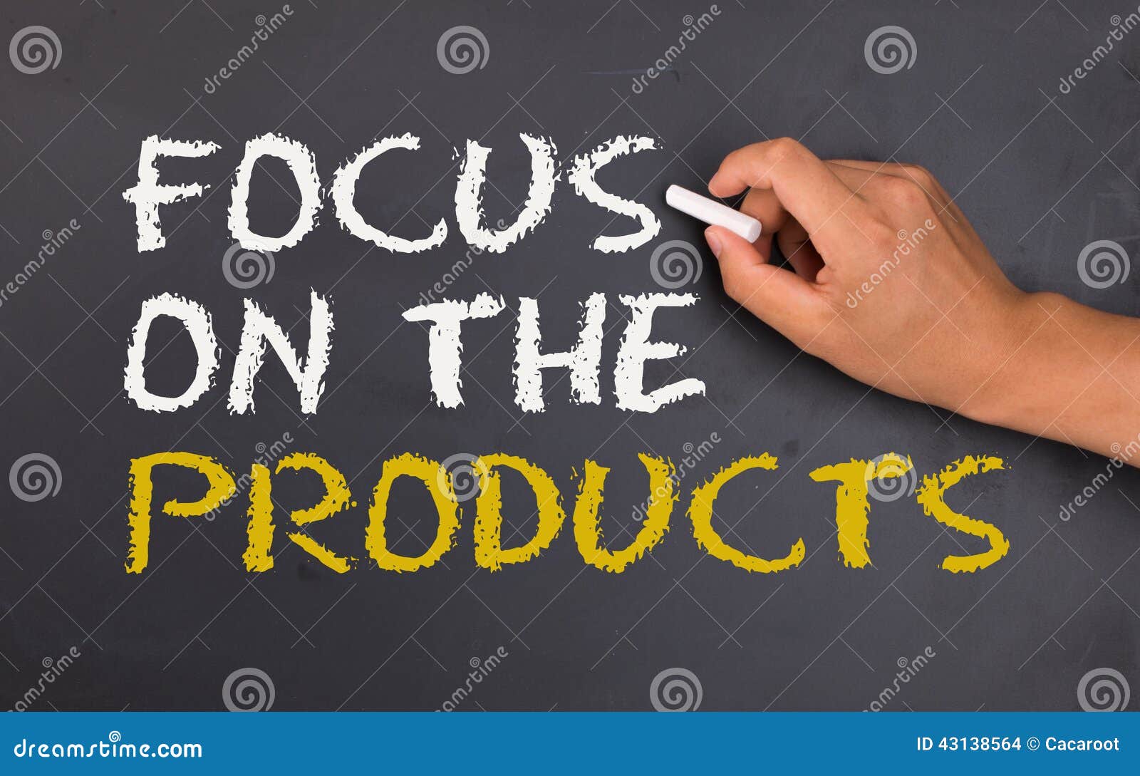 Focus on the product stock photo. Image of chalkboard - 43138564