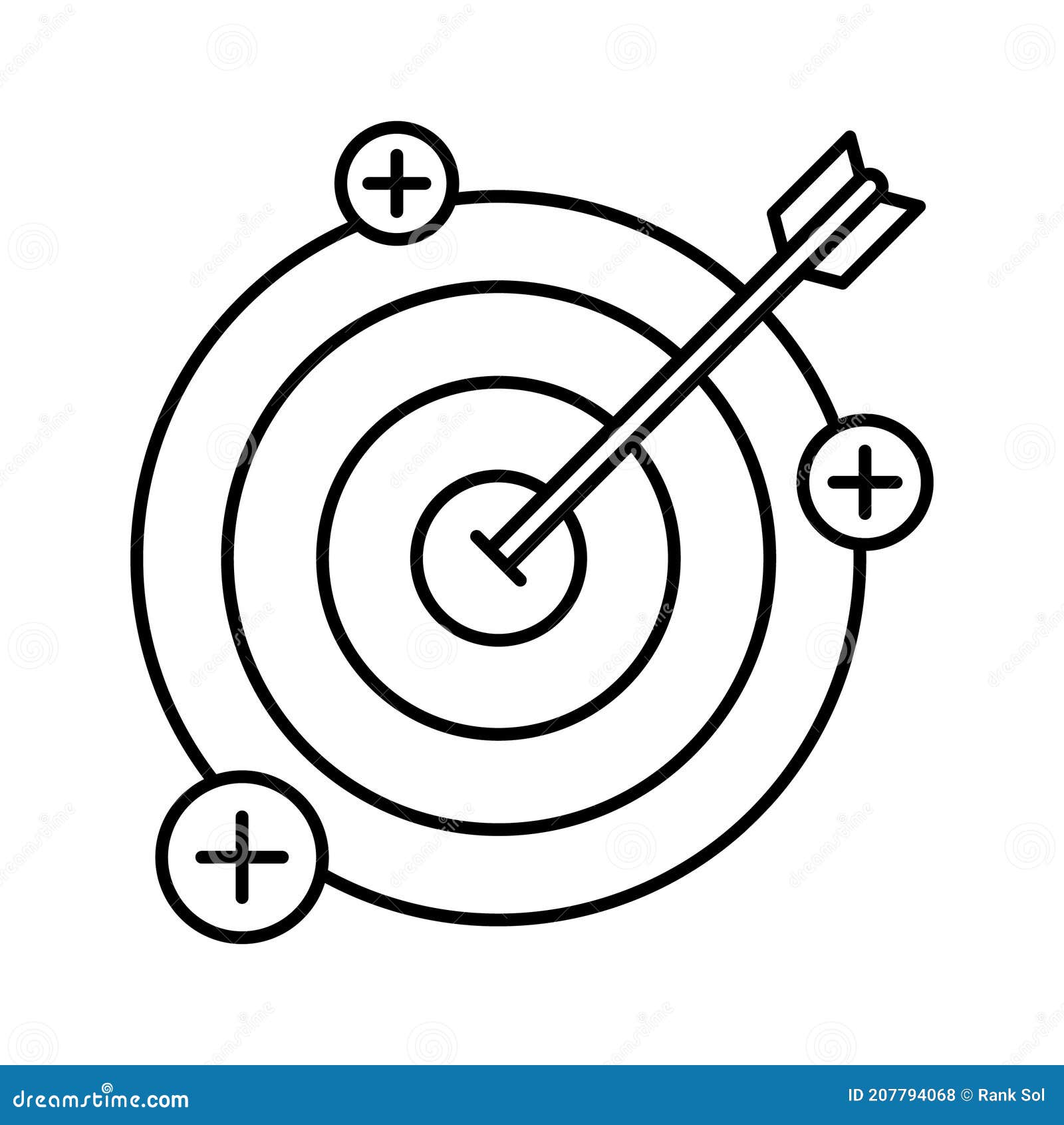 focus on target flat  icon which can easily modify or edit