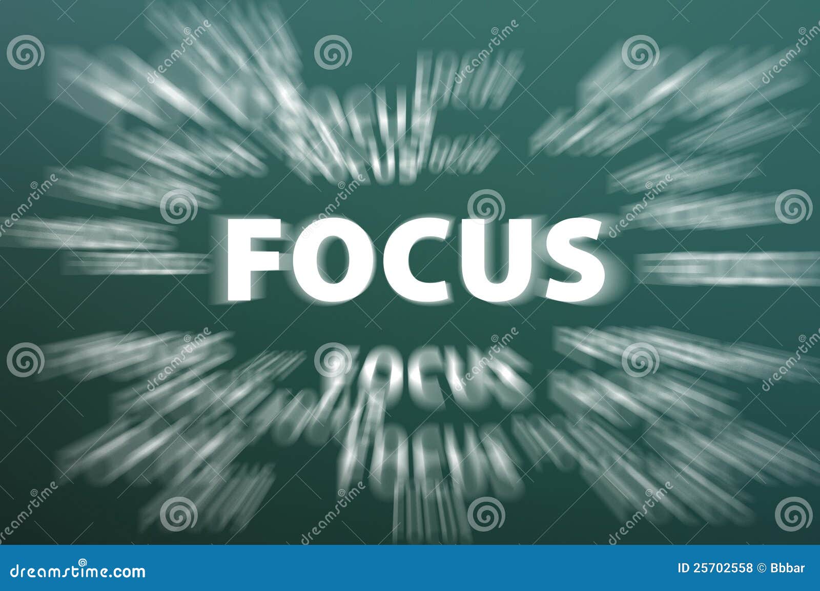 focus word with concentration motion rays